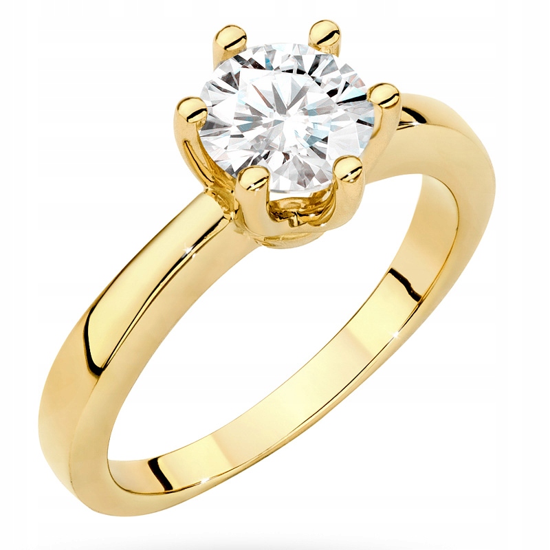 Krásný Zlatý Prstýnek 585 s Briliantem 1,00 ct