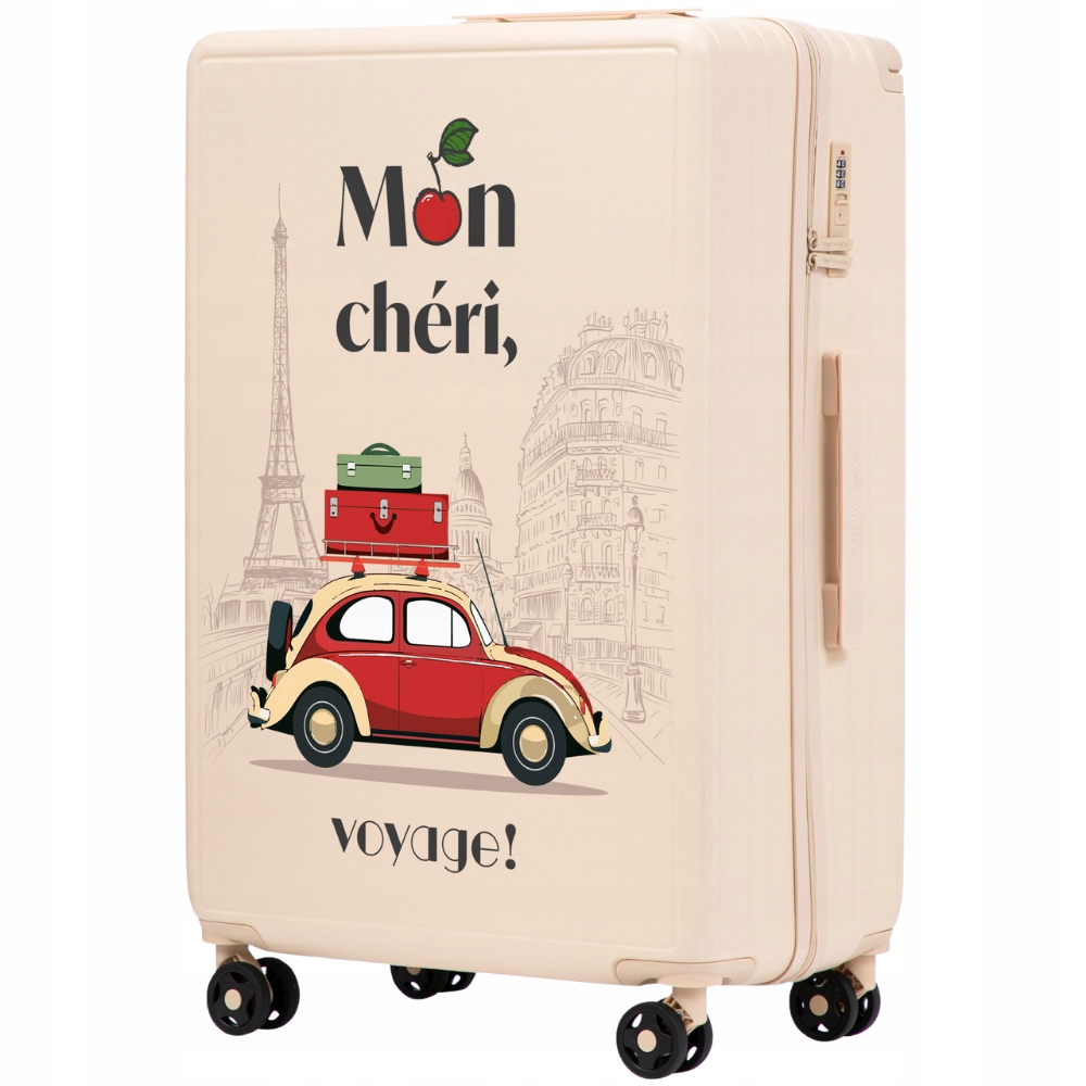 XXL kufr z Abs na 4 kolečkách Zavazadlo s registrovaným kódovým zámkem Wings