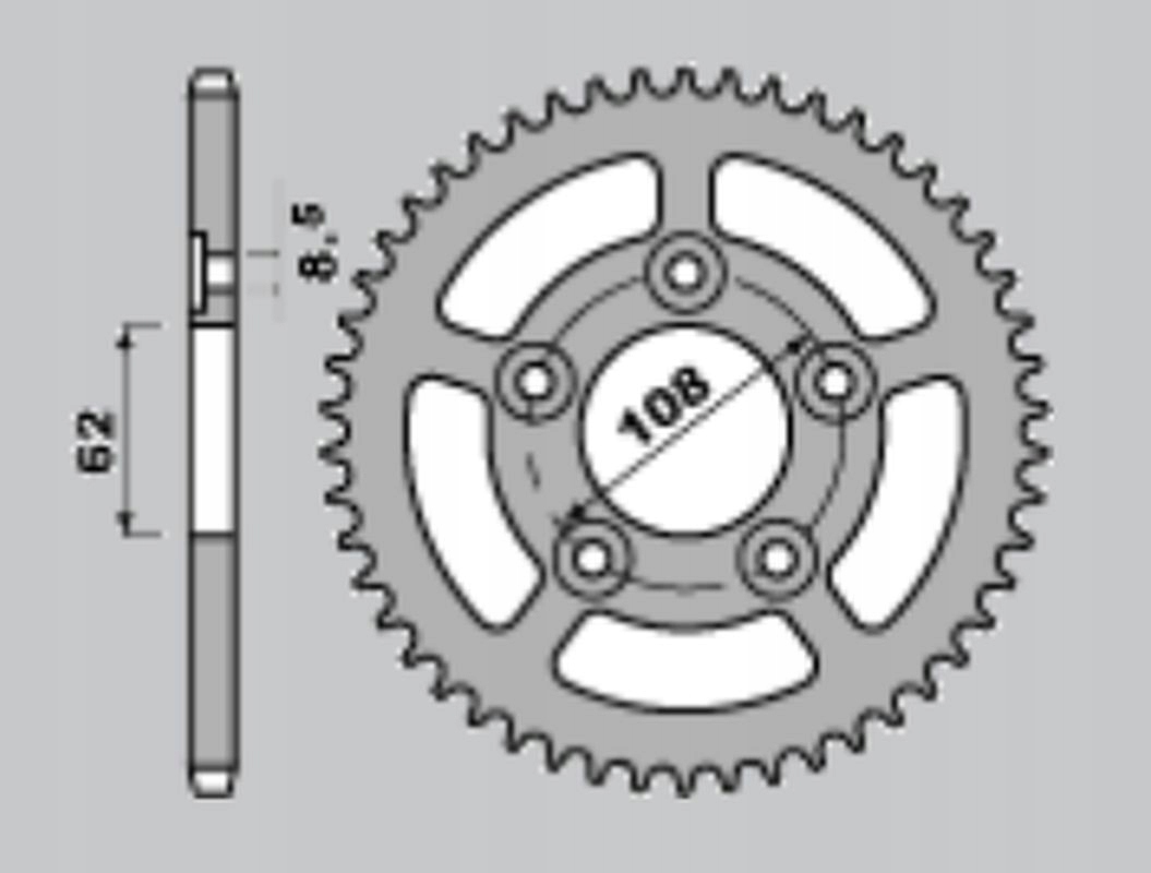 Pbr Ozubené Koleso Zadné 714 49 Aprilia 125 Rs Sport Pro '93-'05, Caiva Mito Sort