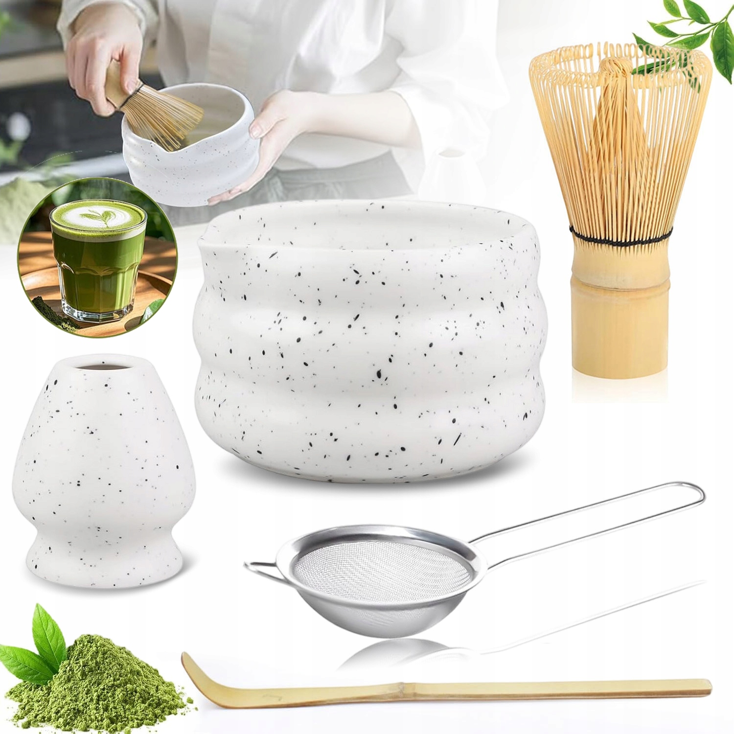 Levně Bambusový Dárková Sada Na Čaj Matchy Chashaku Vysoká Kvalita 5 Ks