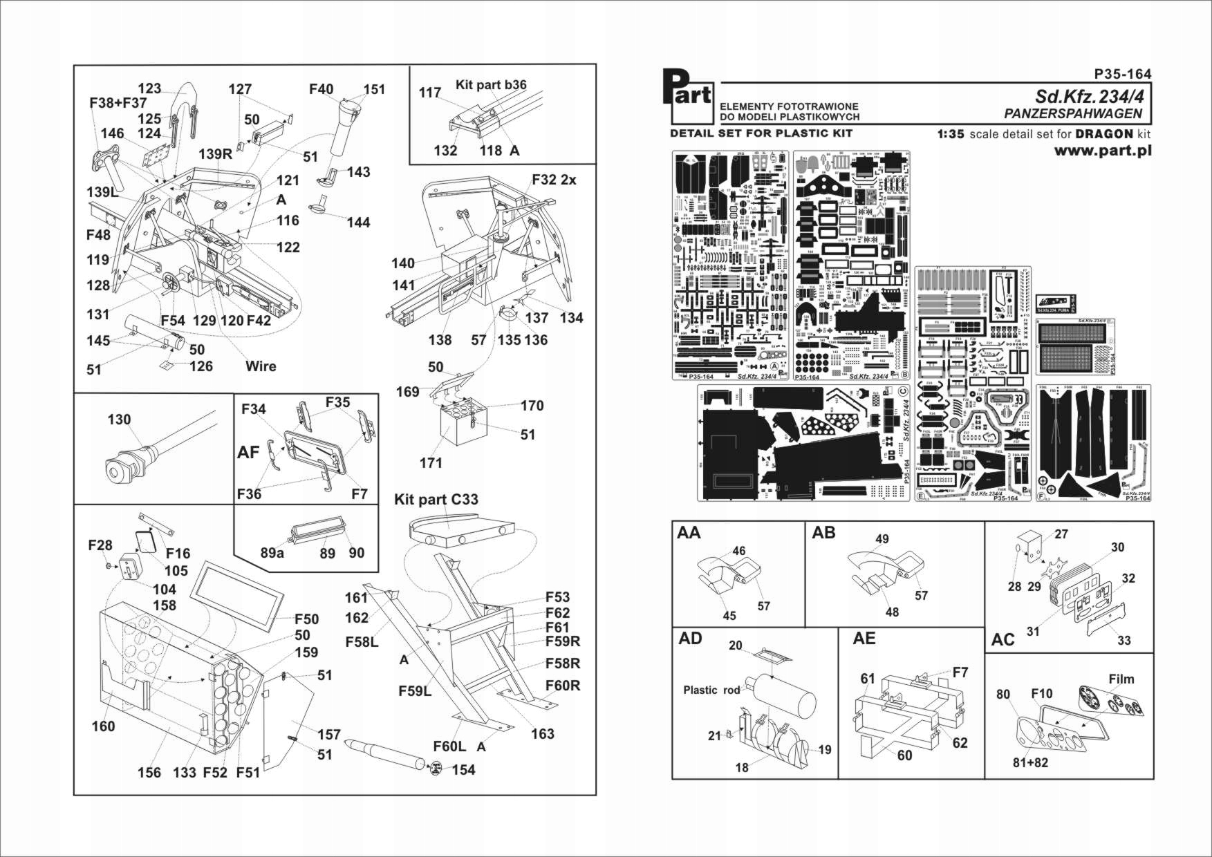 Part P35-164 1/35 Sd.Kfz.234/4 (Dragon)