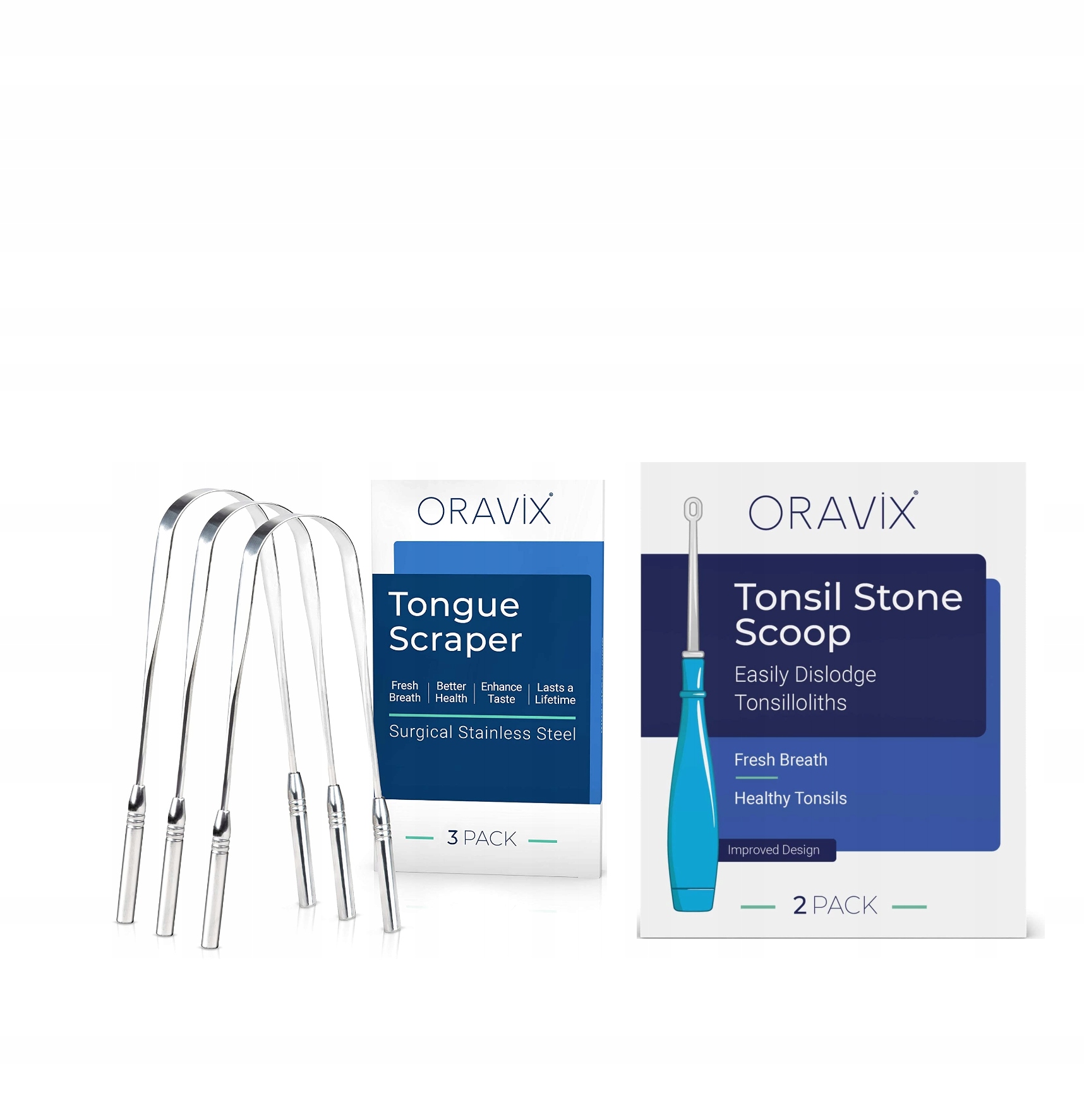 Czyścik do języka z stali narzędzie do usuwania kamieni migdałkowych Oravix