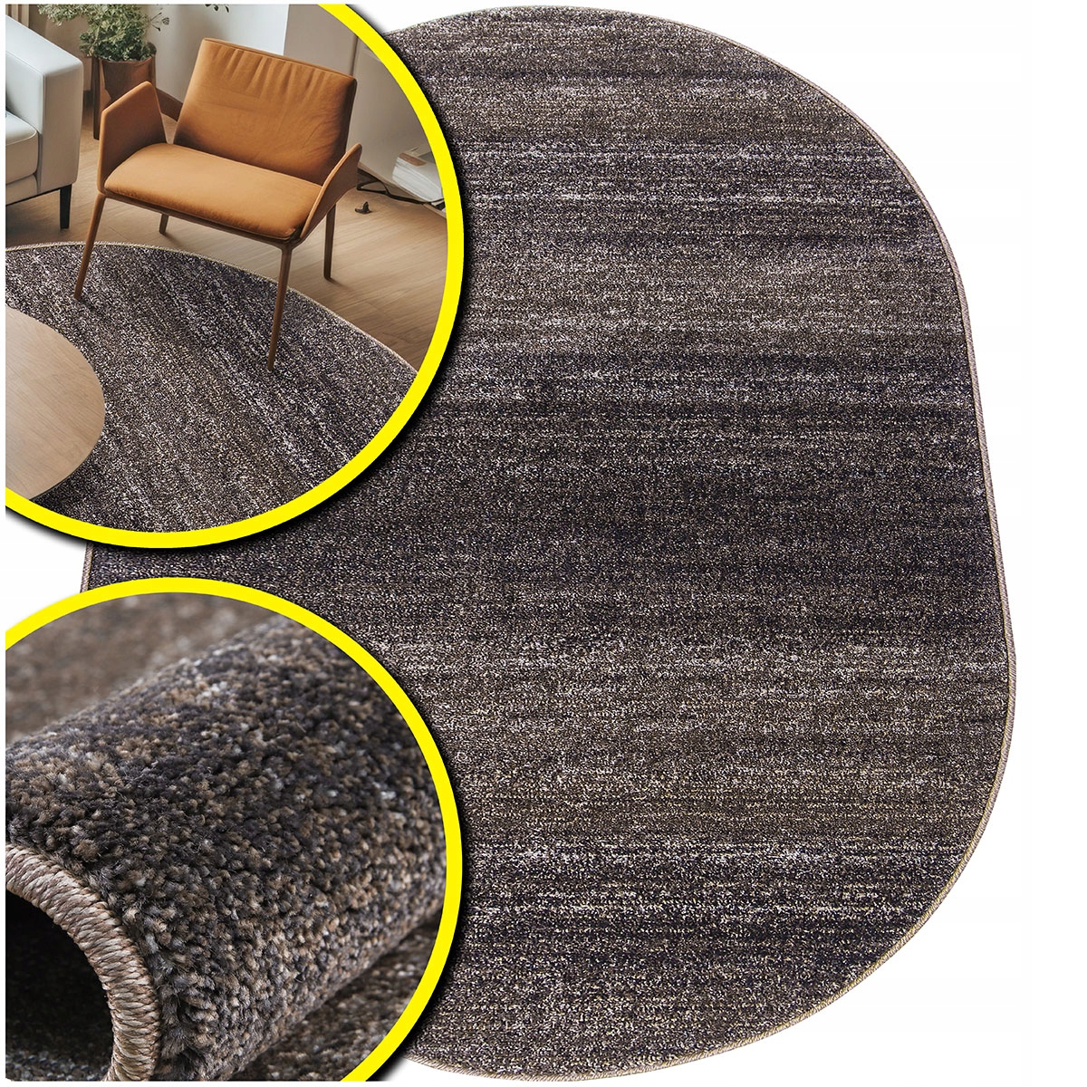 Oválný Koberec Hnědý Koberec Do Obývacího Pokoje Adventure Koberec Do Pokoje Ovál 120x170