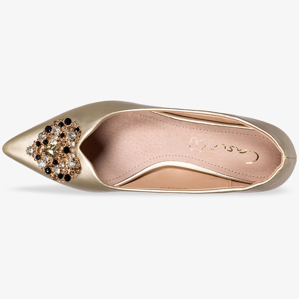 BALERINY DAMSKIE Z OZDOBĄ NA NISKIM OZDOBNYM OBCASIE SKÓRZANA WKŁADKA r 37 Płeć kobieta