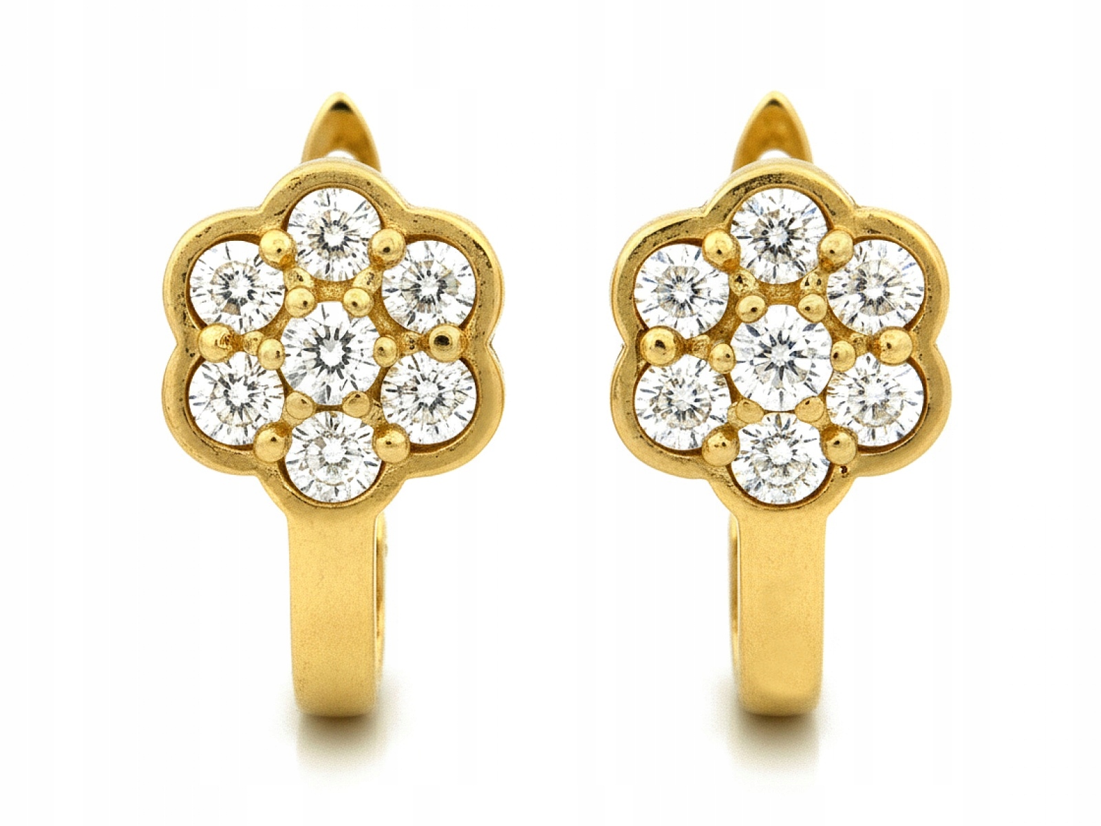 Zlaté náušnice 585 pro dívku s zirkony jsou ideální jako dárek