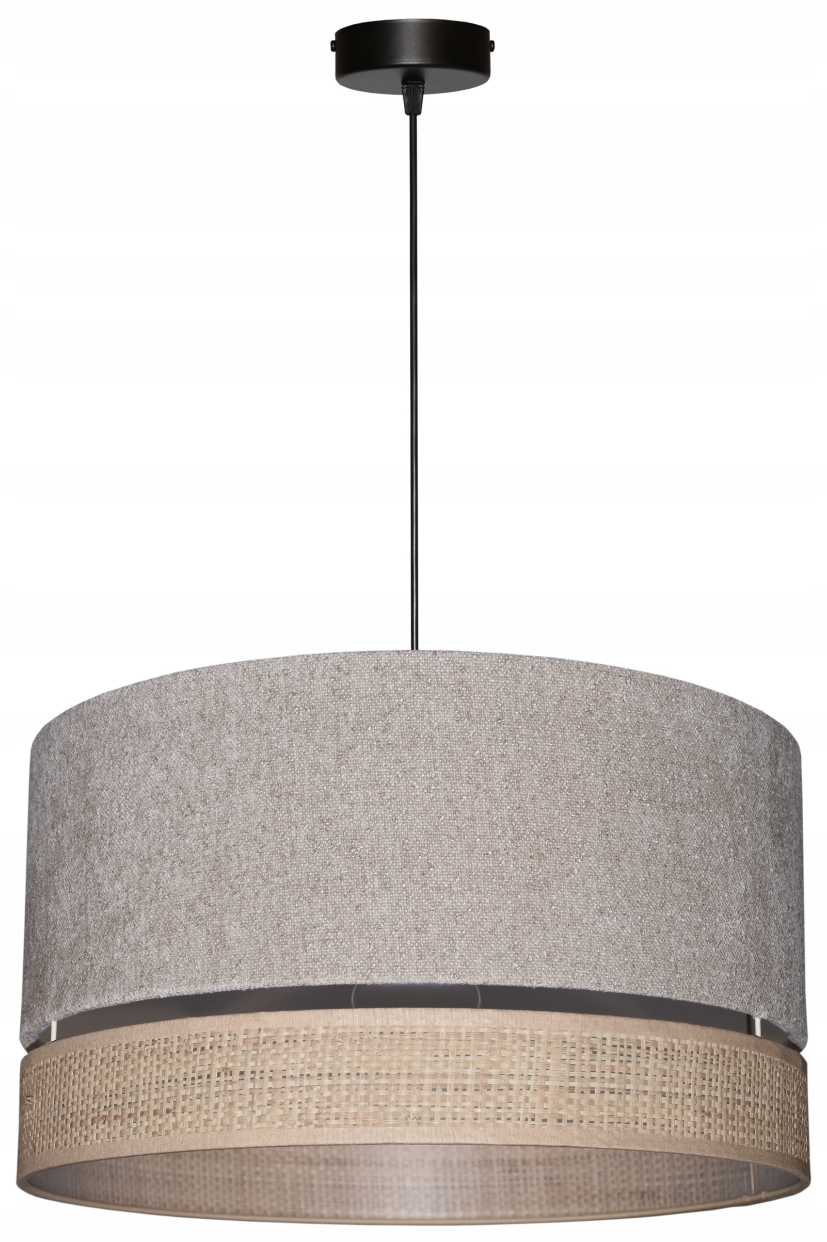 Závěsná stropní lampa Abažur E27 40 Béžová Boucle Venosa Rafia Ratan Boho