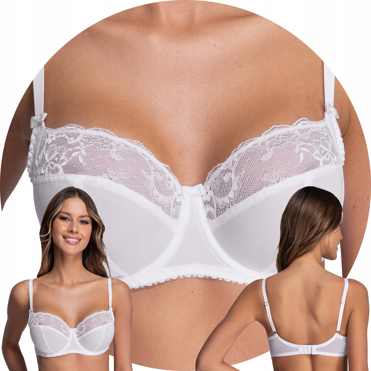 Ava 2111 Azalea Maxi bílá krajka Měkká podprsenka 100G Soft