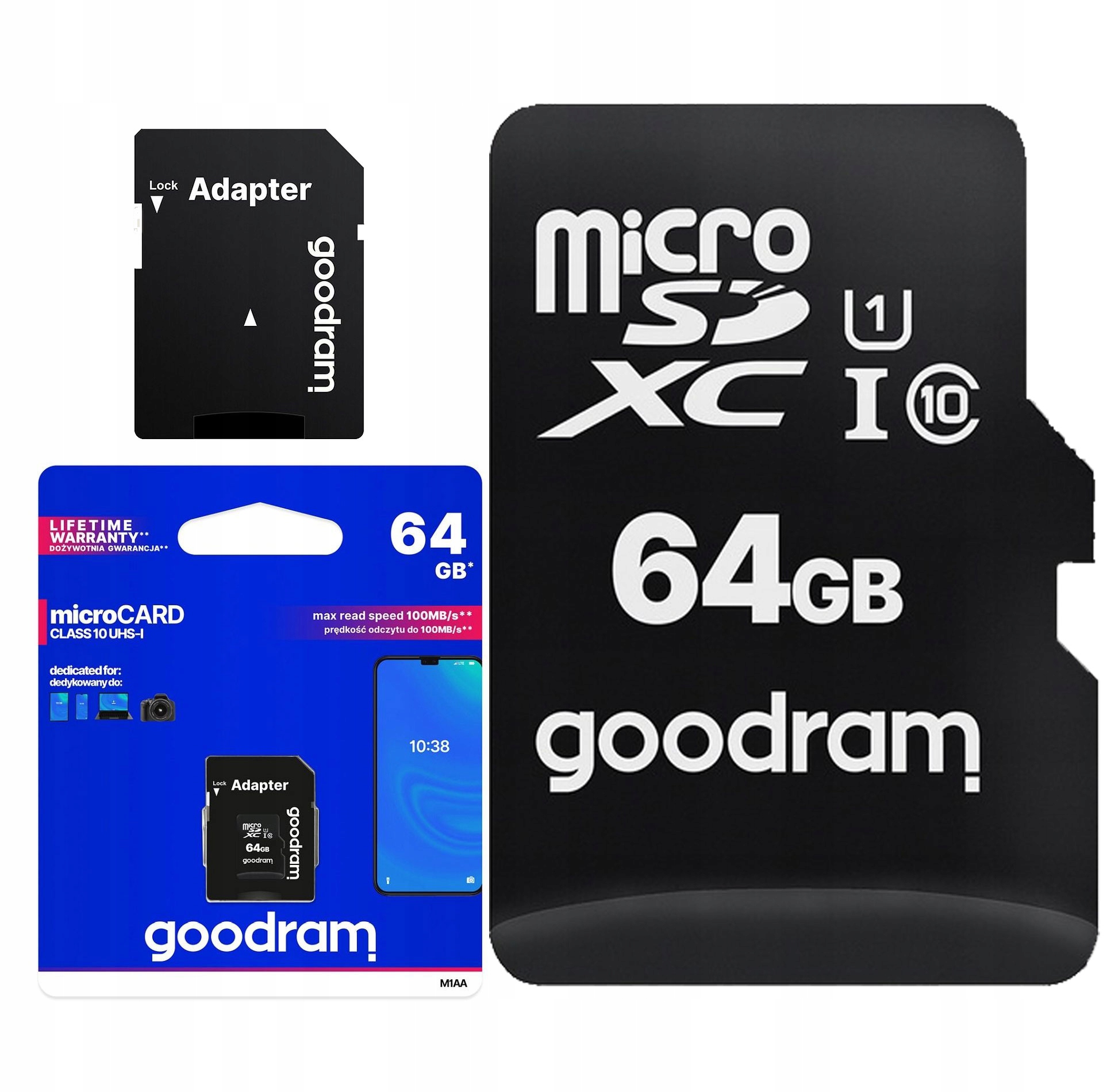 Oryginalna Pewna Karta Pamięci Goodram 64GB Micro Sd Class 10 Uhs-i