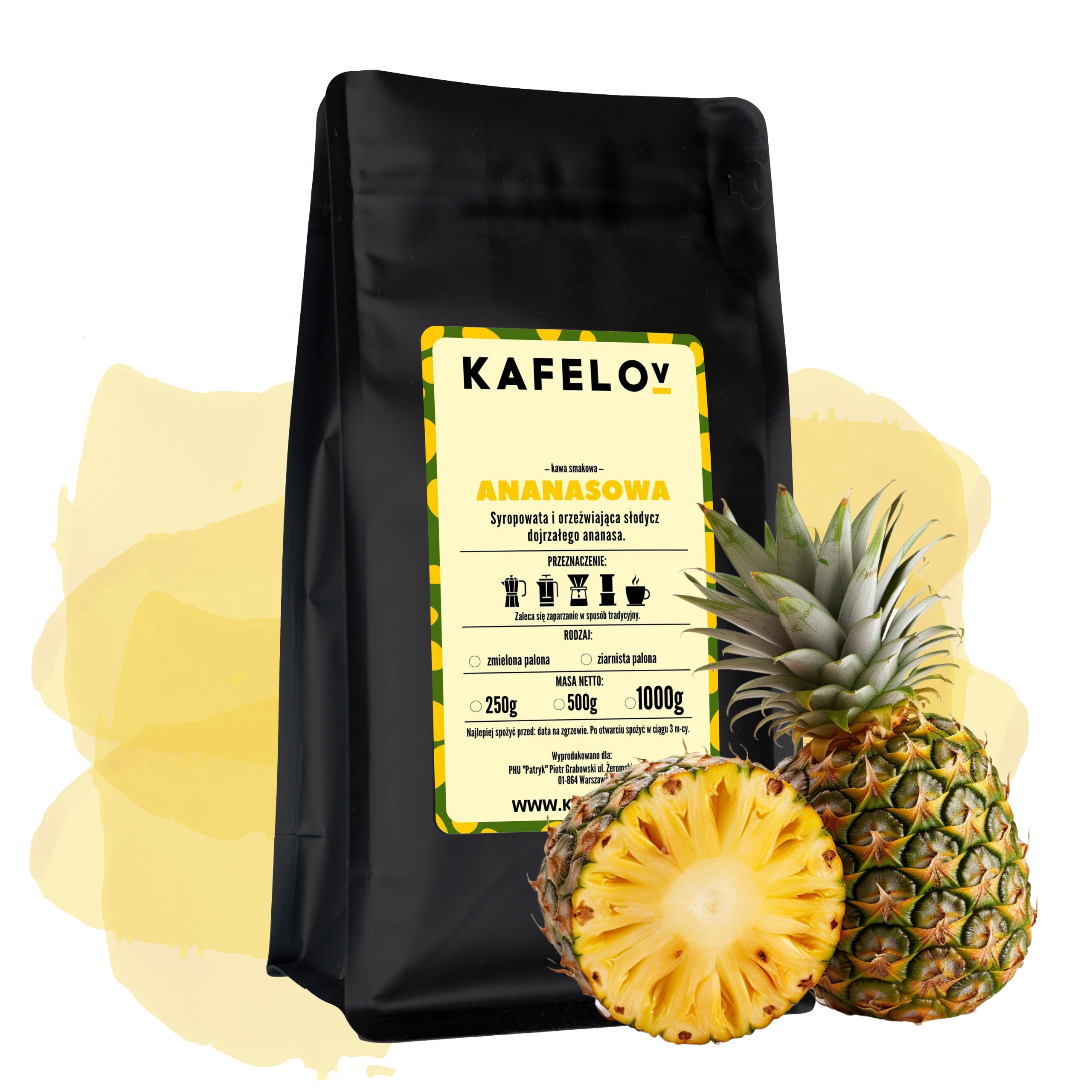 Levně Káva Kafelov příchuť Ananasová 1000 g zrno