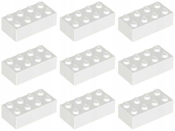 

Lego 3001 Klocek 2x4 biały Nowy (20g) 9 szt.