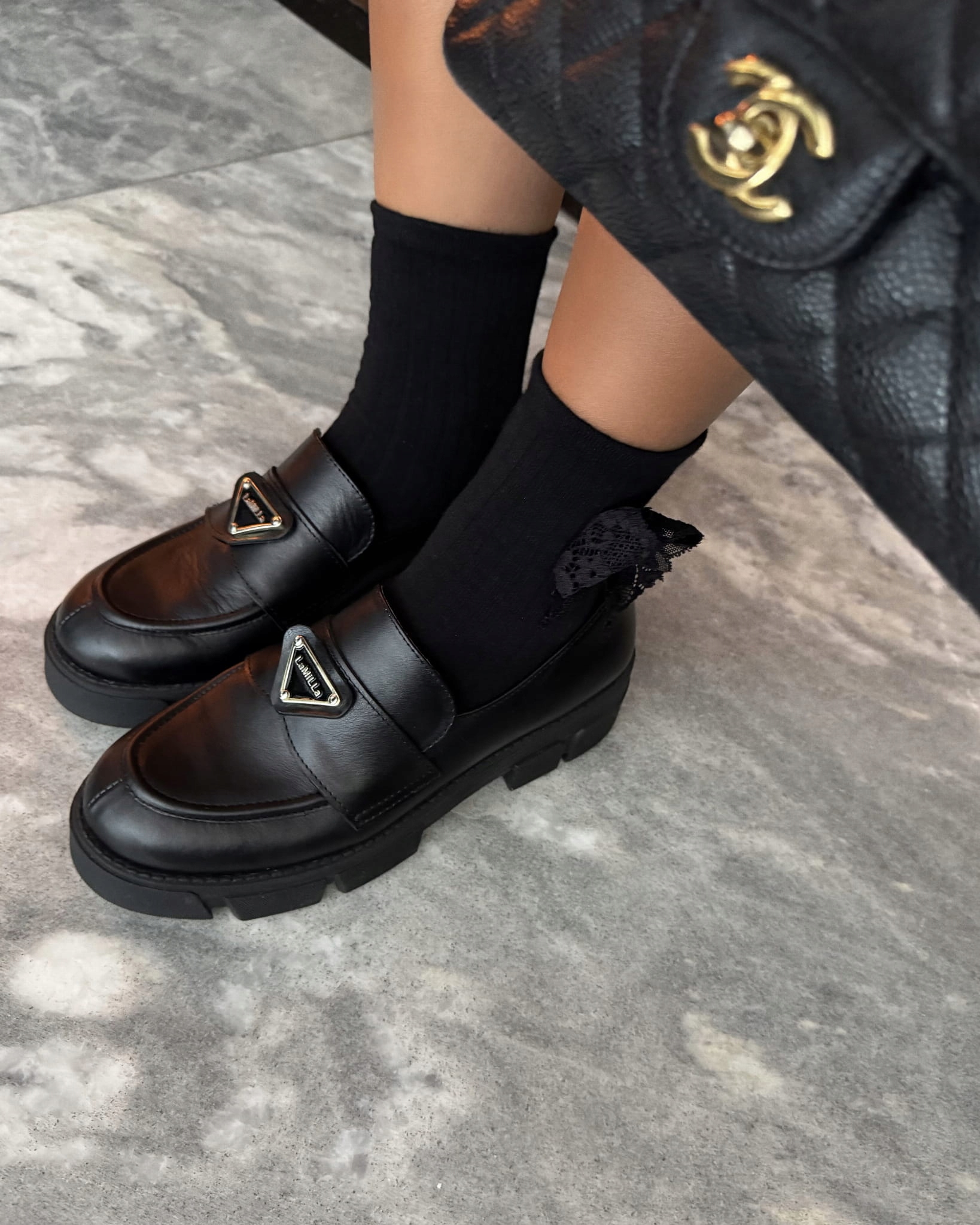 Elegantní Boty Mokasíny Loafers La Milla Černé 40