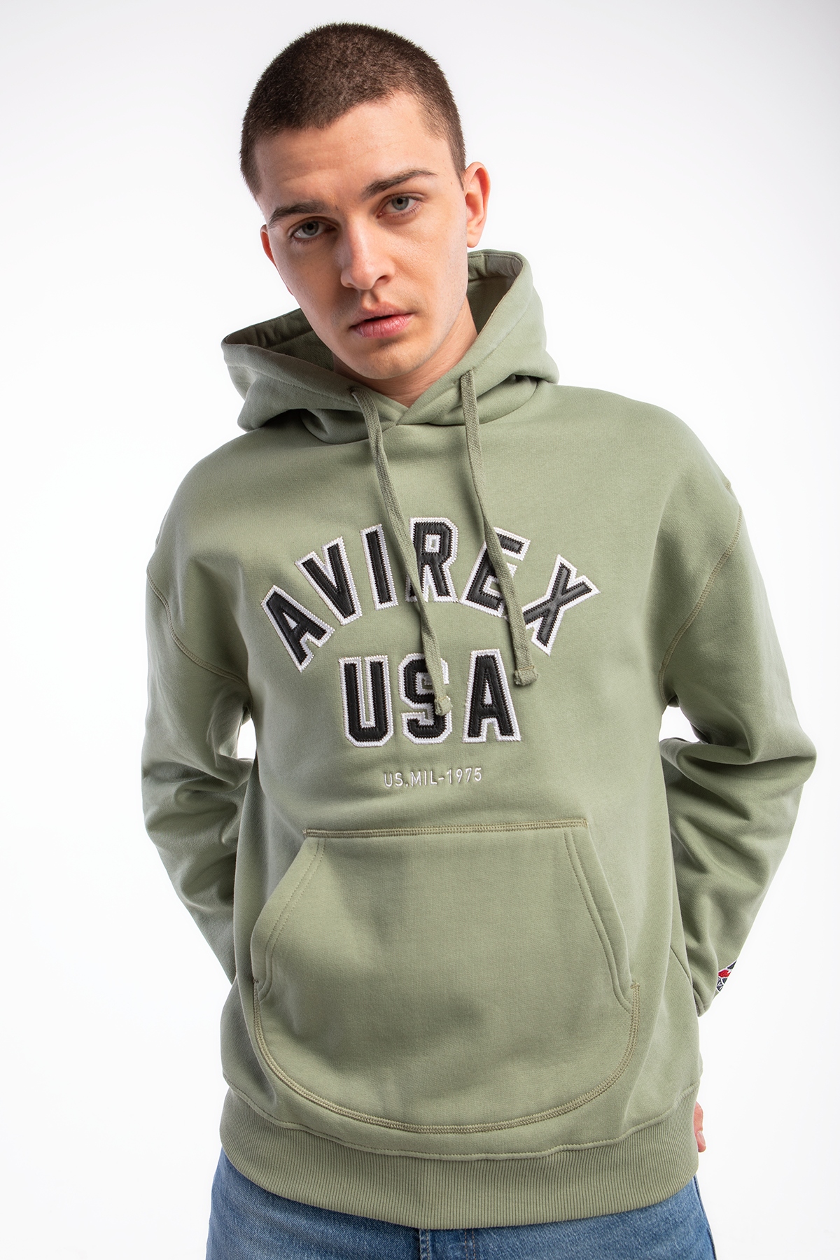 Pánská mikina s kapucí Avirex Columbus Oh Hoody V1A00004-514 M