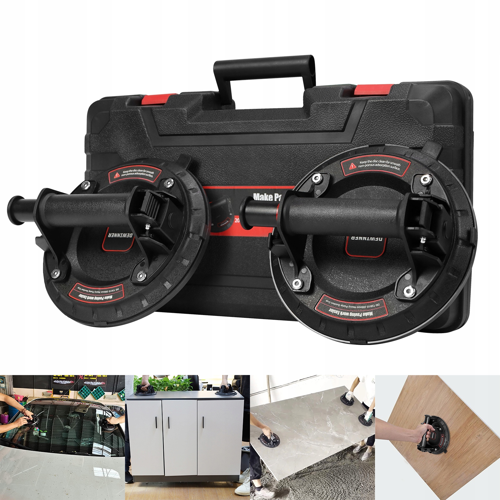 8palcový držák přísavka na sklo glazury dlaždic X2 Dewinner