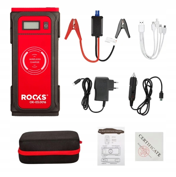 ROOKS MINI BOOSTER, URZĄDZENIE ROZRUCHOWE WIRELESS, 12V-850A-12000 MAH, ROZ Marka Rooks