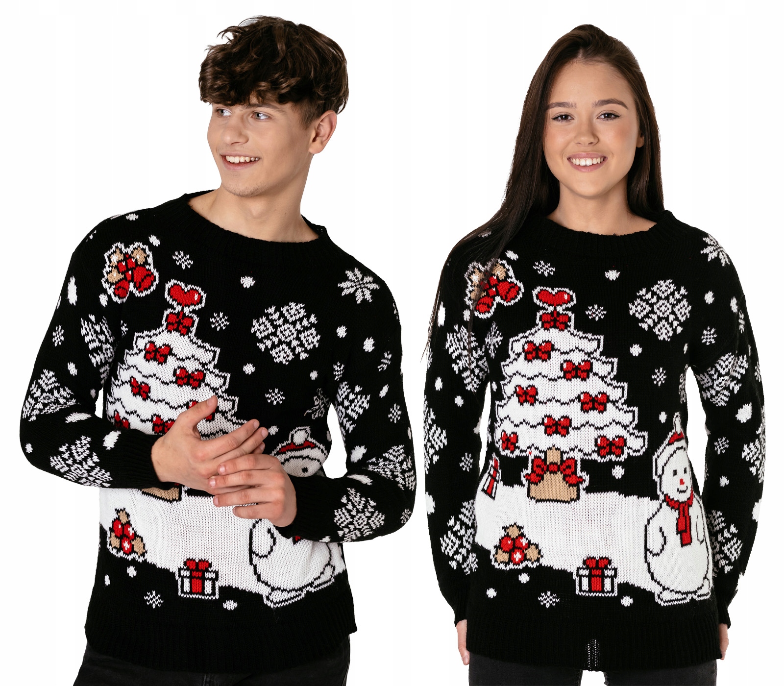 2 Vánoční svetry Dárek Svetr na Vánoce pro páry Rodina Unisex 956/07