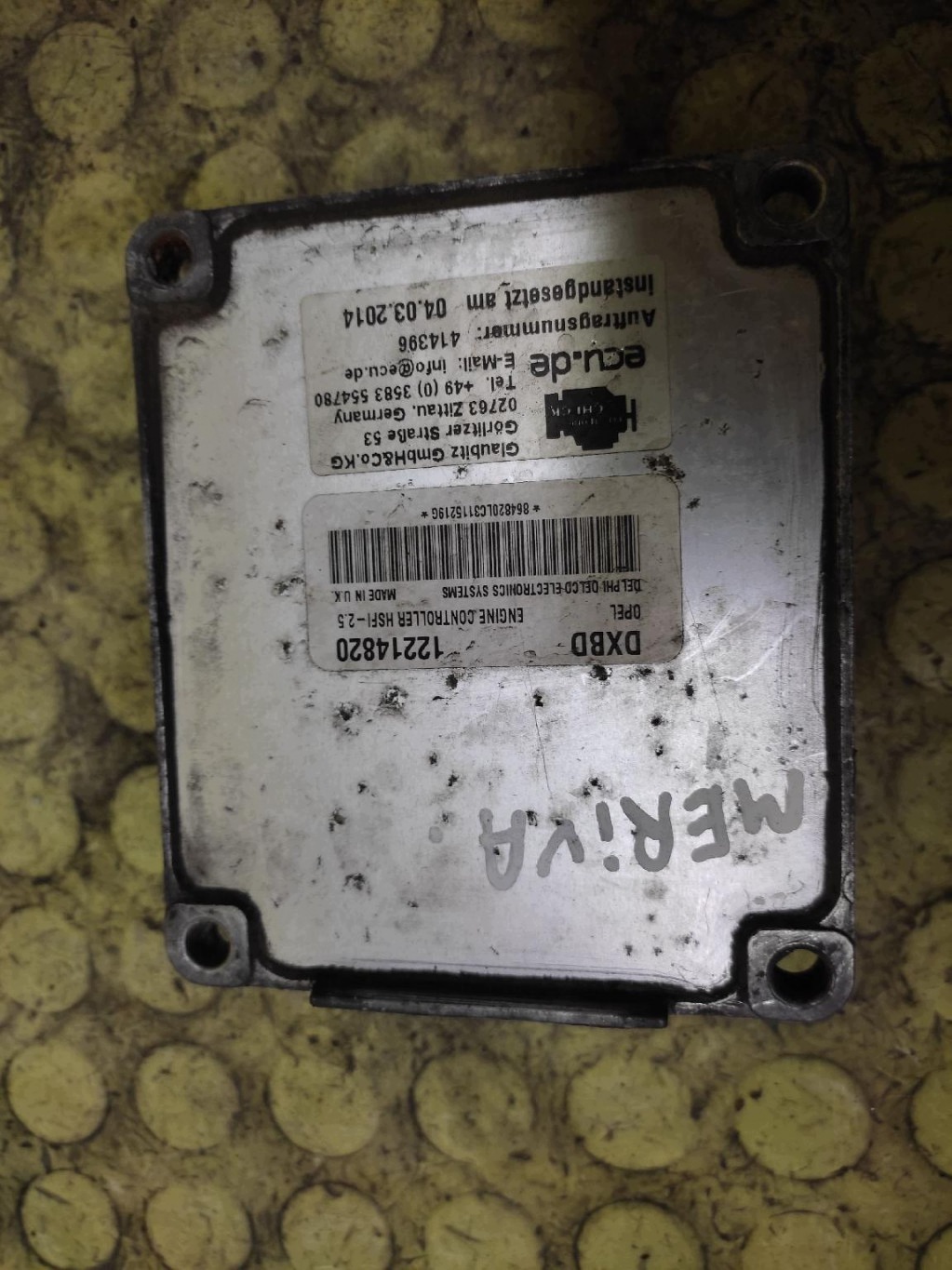 OPEL MERIVA control unit of the engine 12214820