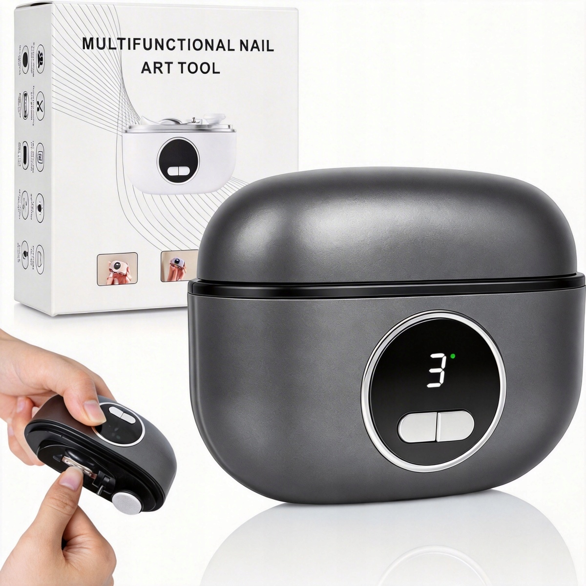 Elektrický Kleštičky Na Nehty 3 Režimy Rychlosti Světlo S Led Světlem