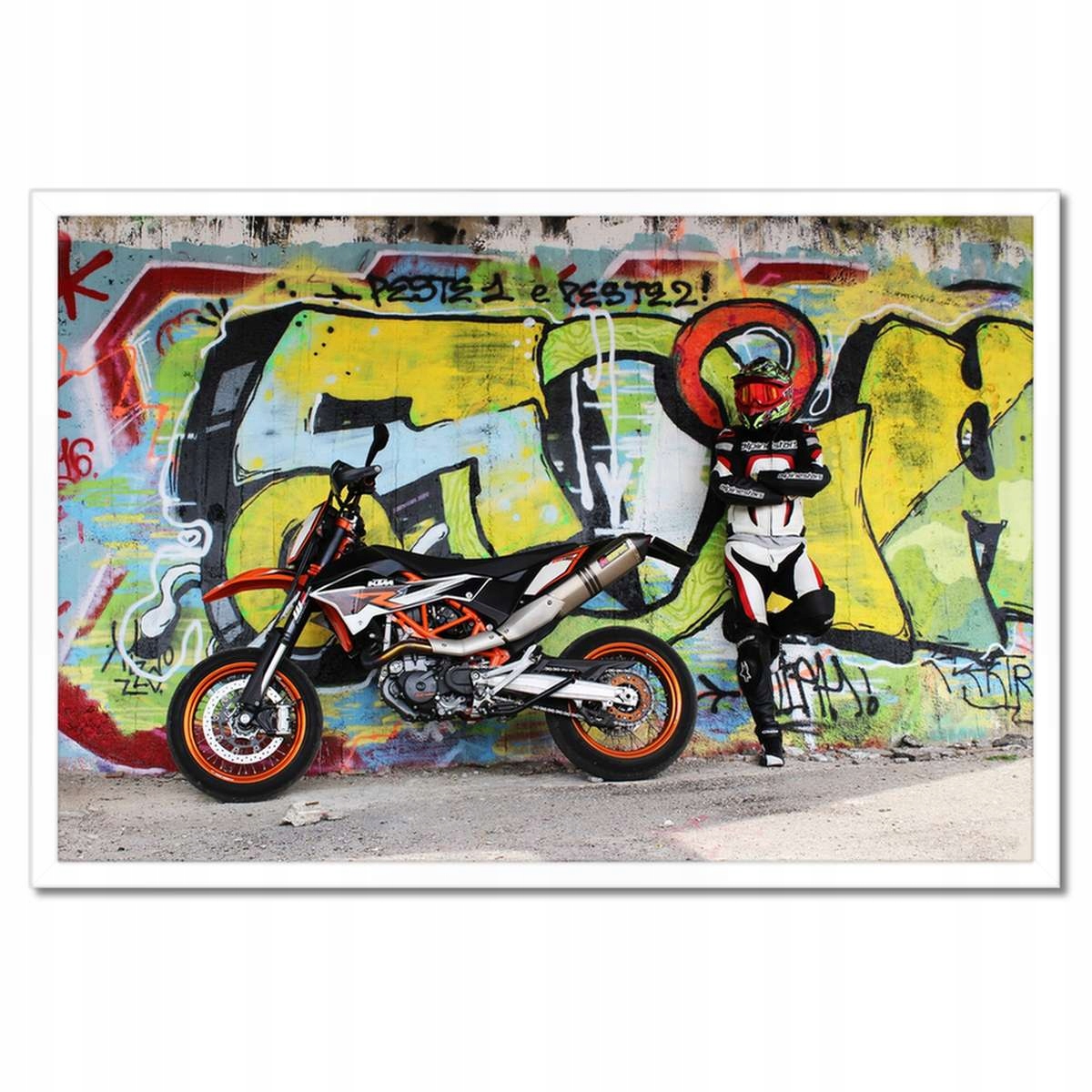 Plakáty v rámu 60x40 Motocykl Grafiti