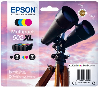 Epson multipack 4 farby, 502XL, Ink, XL C13T02W64010