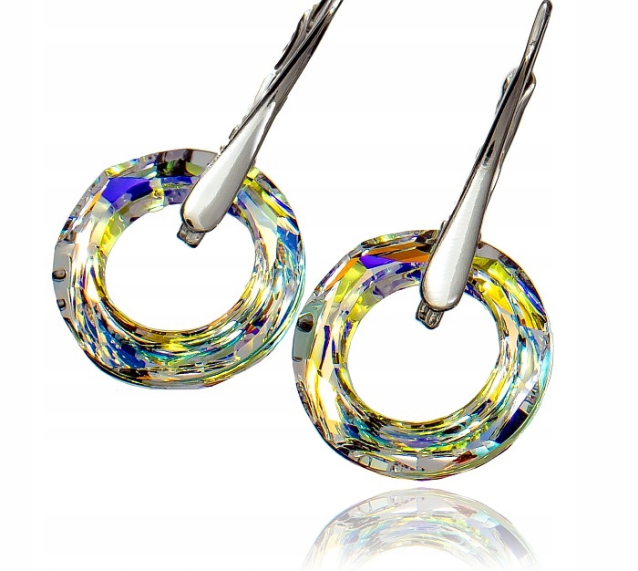 Krystaly krásné náušnice Aurora Stříbro Certifikát