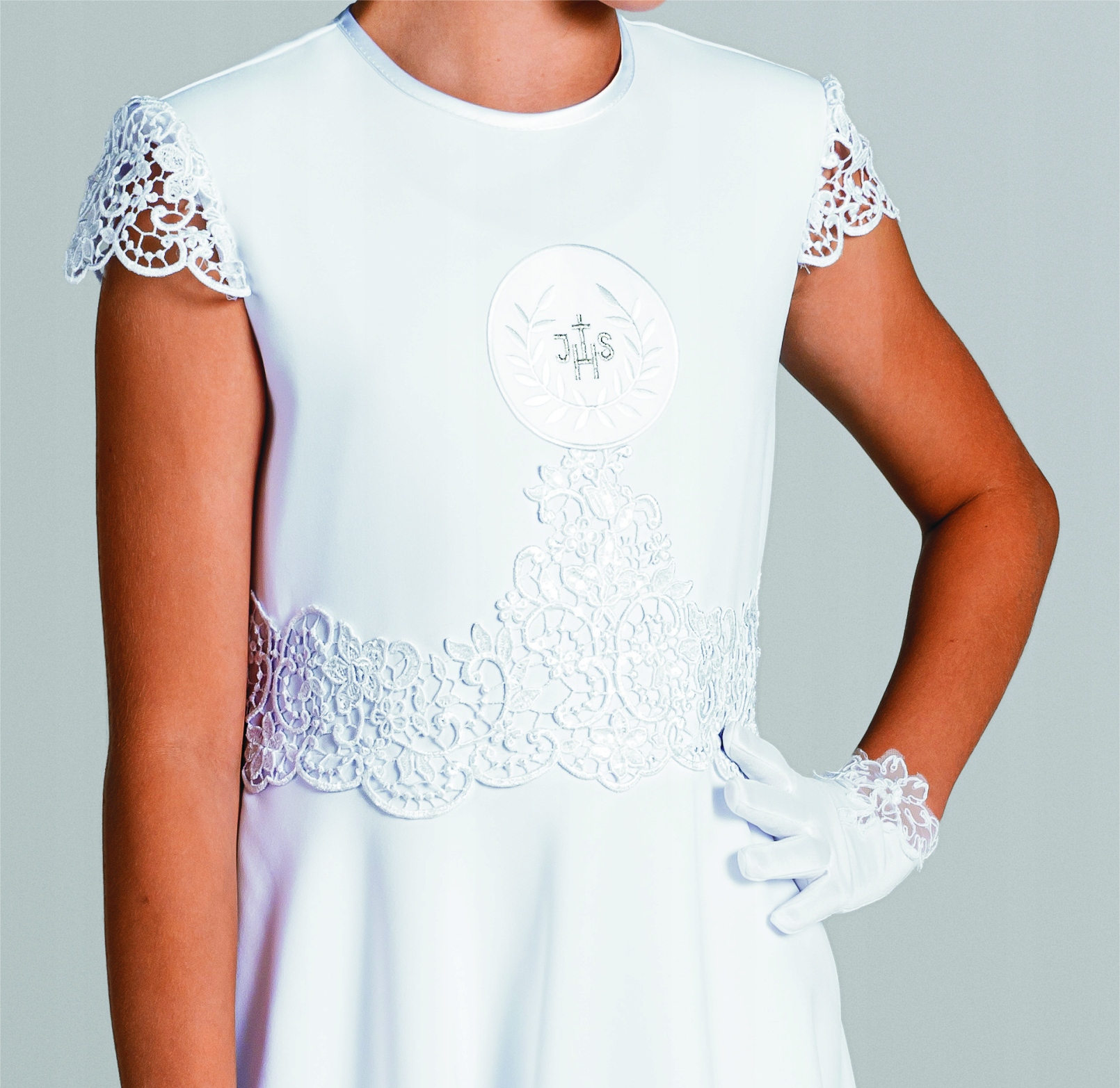 Alba komunijna dla dziewczynki sukienkowa PM509 Rozmiar 164