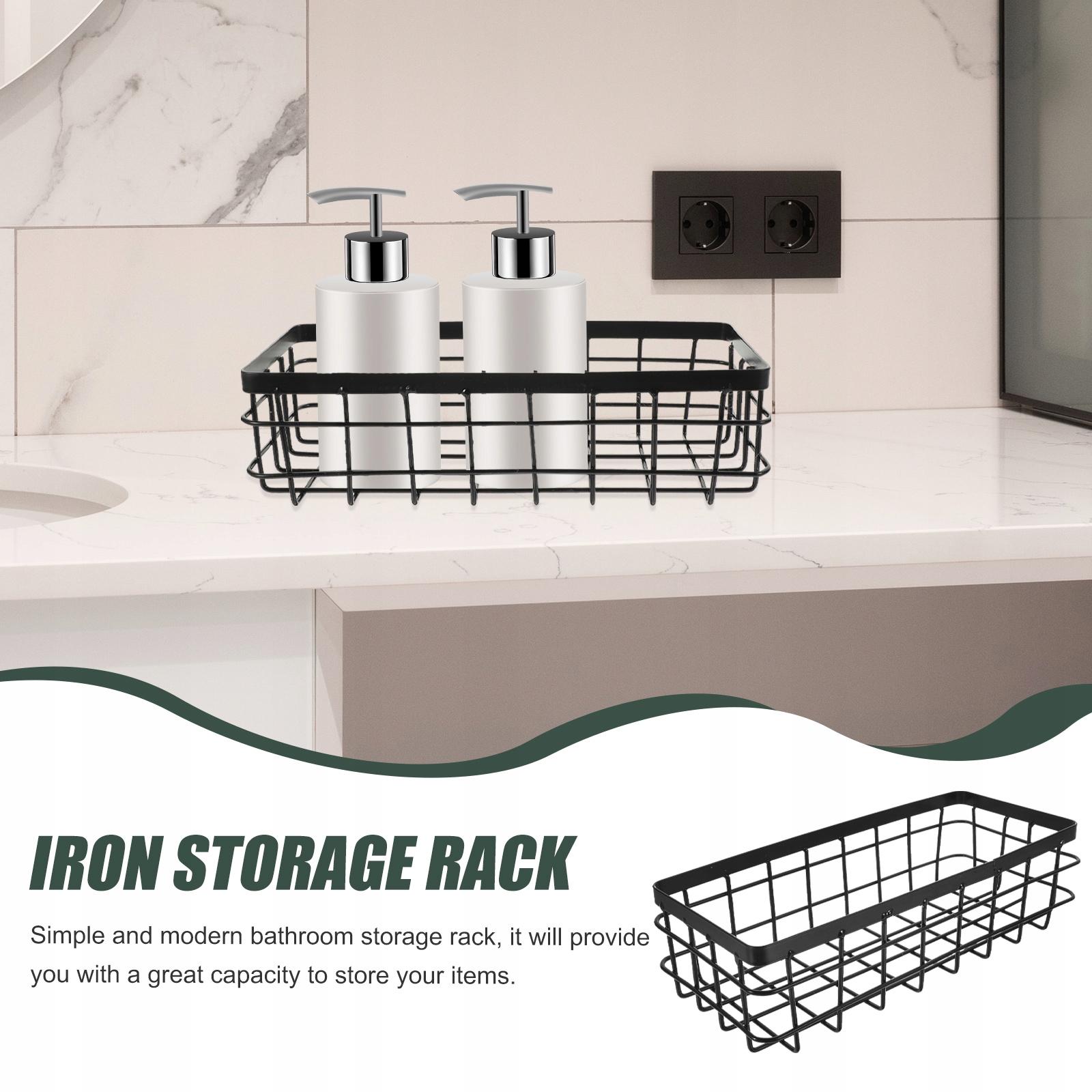 ŚCIENNY ORGANIZATOR POD PRYSZNIC METALOWY KOSZ DO PRZECHOWYWANIA Liczba elementów w zestawie 0 szt.