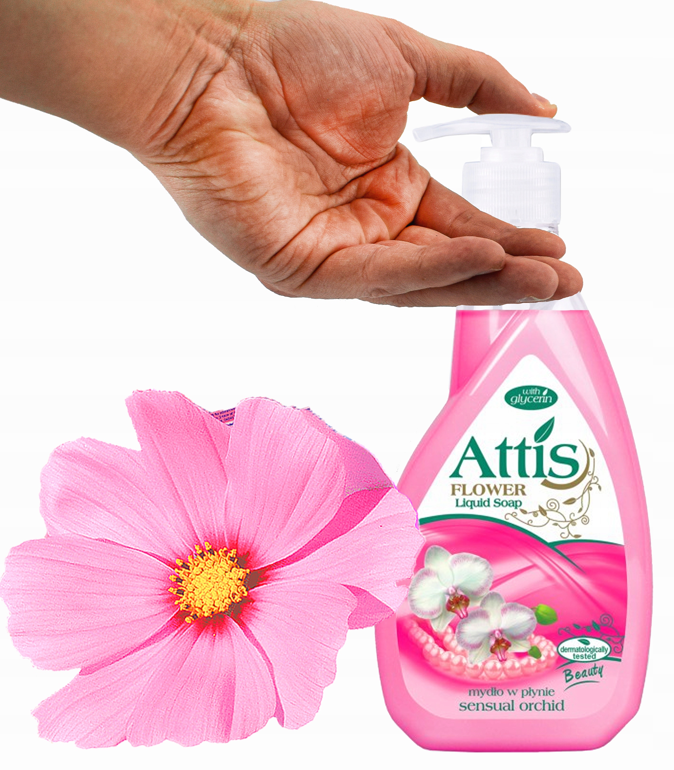 

Mydło w Płynie Pojemnik z Pompką Kwiat Orchidei