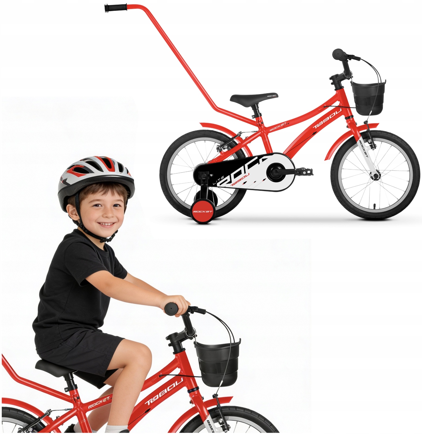 Rower Dziecięcy Rowerek 16 Cali Dla Chłopca Lekki Prowadnik Koła Boczne