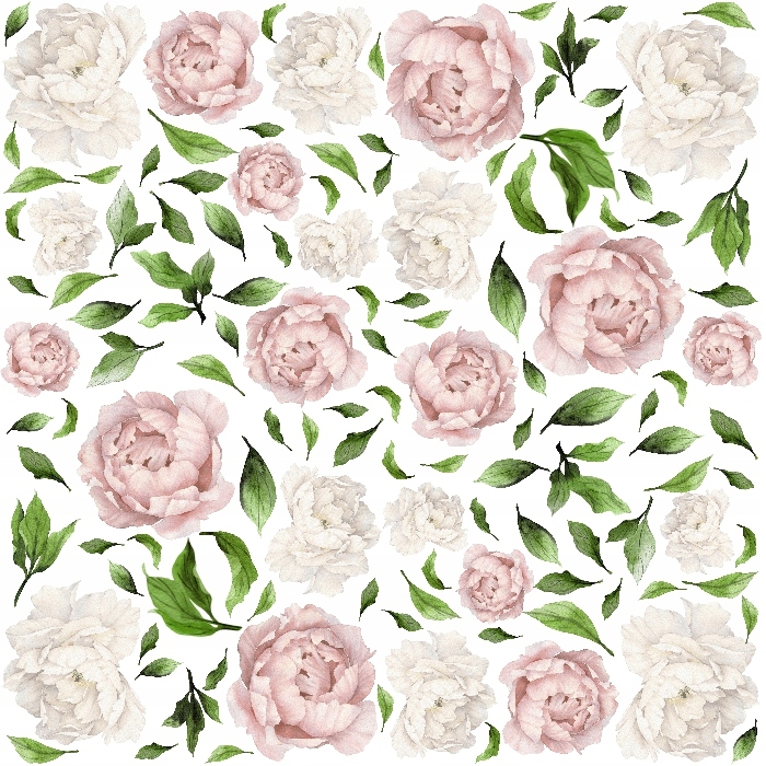 PEONIE PIWONIE KWIATY NAKLEJKI NA ŚCIANĘ XXXL