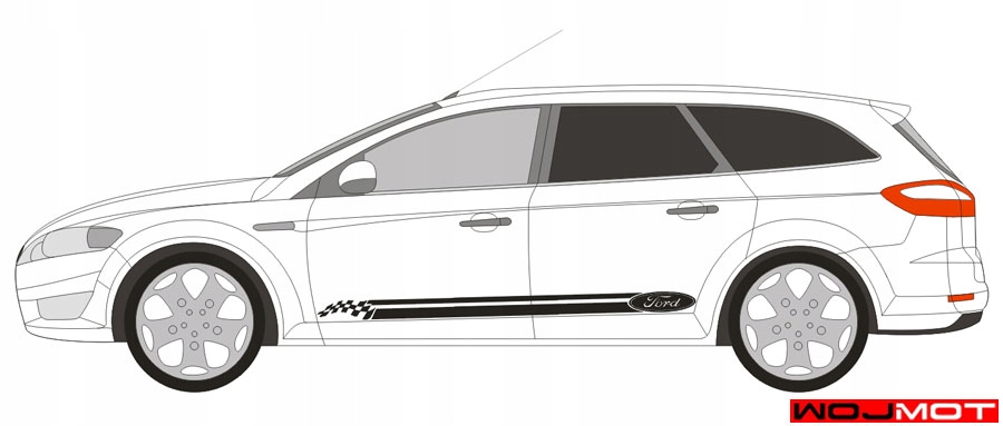 Naklejki pasy na drzwi bok samochodu Ford Mondeo Producent Inny