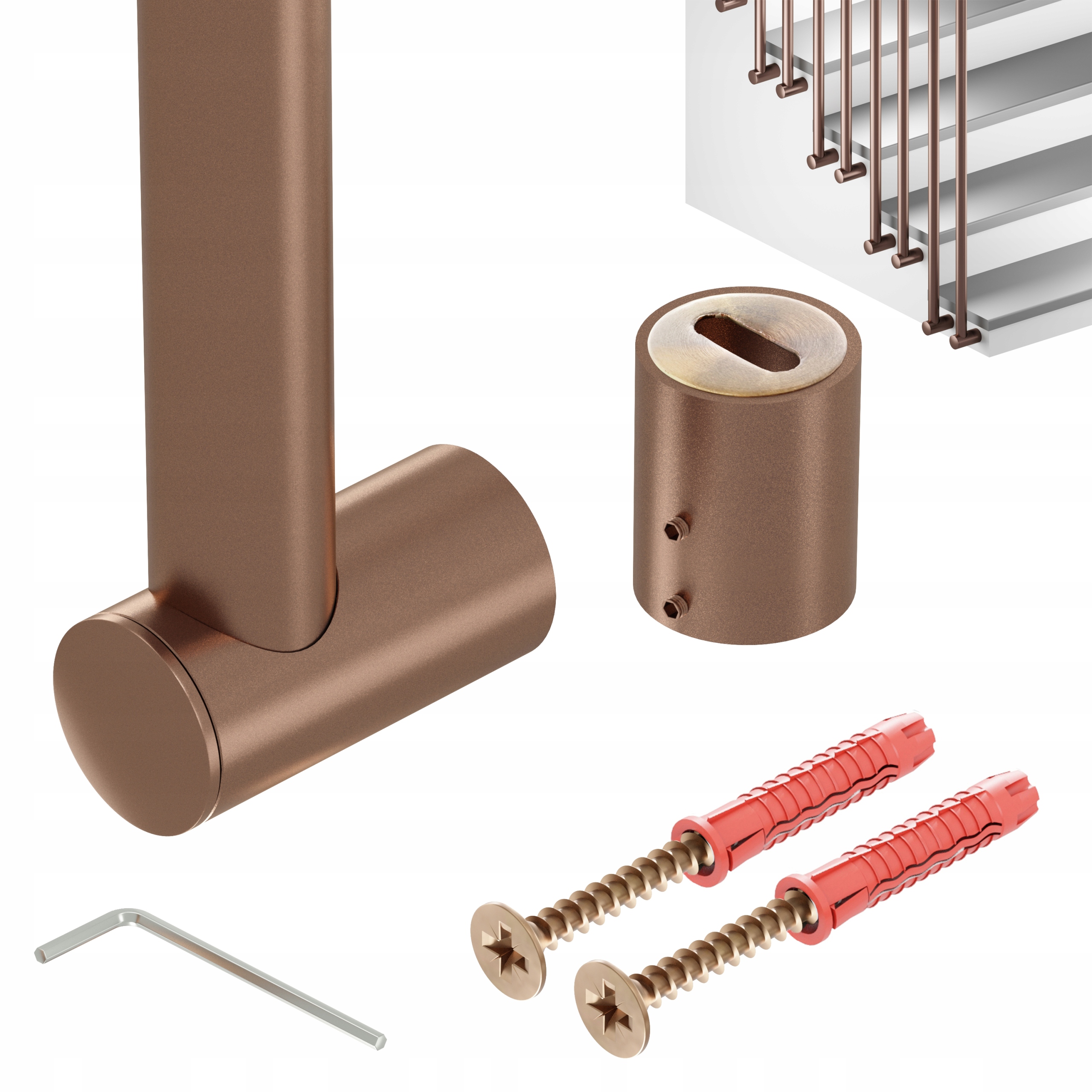 Zábradlí Na Schody Barierka Sloupek Měď 25 mm 400 cm Harfa Sens