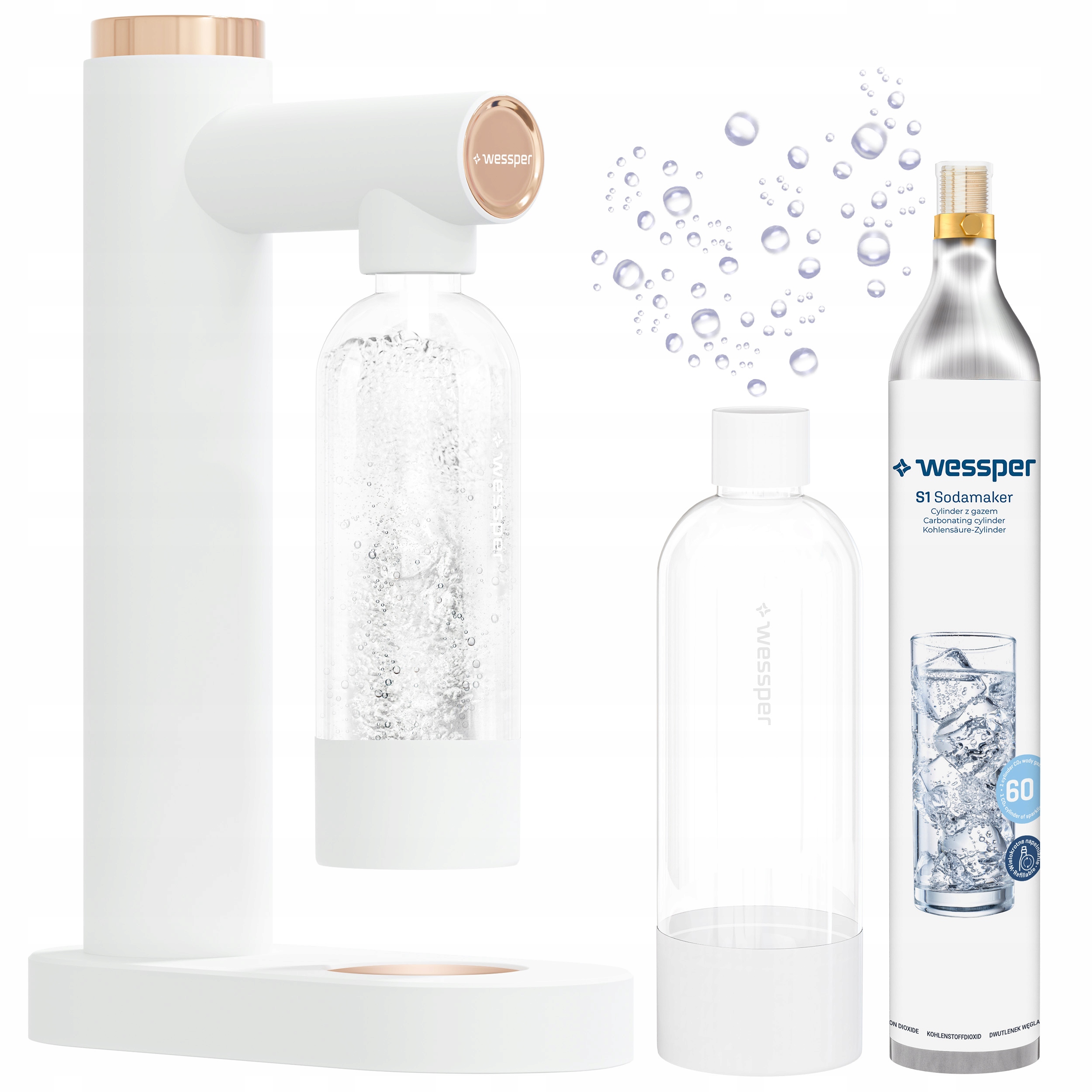 Výrobník Wessper Výrobník Sody pro perlivá láhev na bílou Láhev Na Vodu