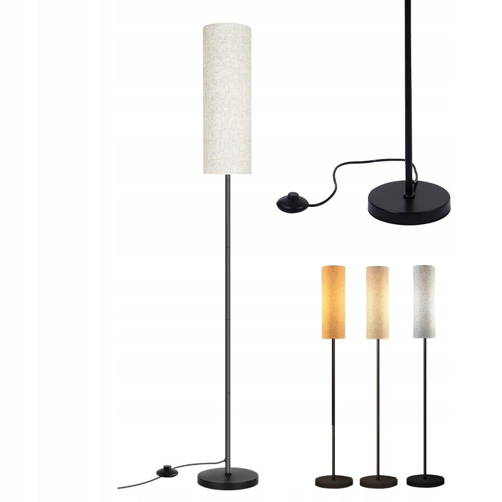 Podlahová lampa Led/rgb dálkový ovladač s lněným stínidlem 12W E27