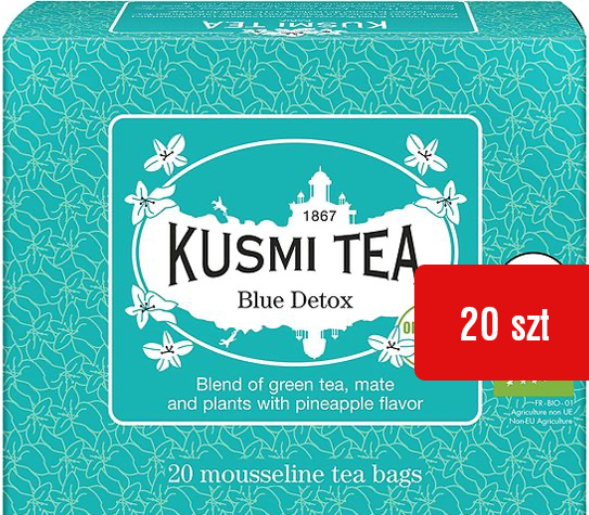 Levně Blue Detox Kusmi Tea zelený čaj sáčky 20 ks Ananas Mate Rooibos