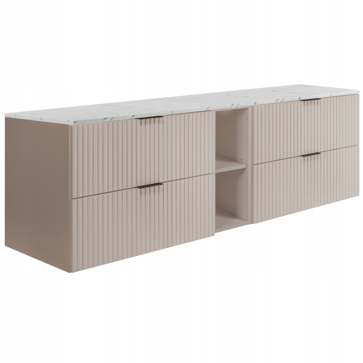 Koupelnová skříňka pod umyvadlo 180 Kaszmir Ryflované čelní desky Mramor