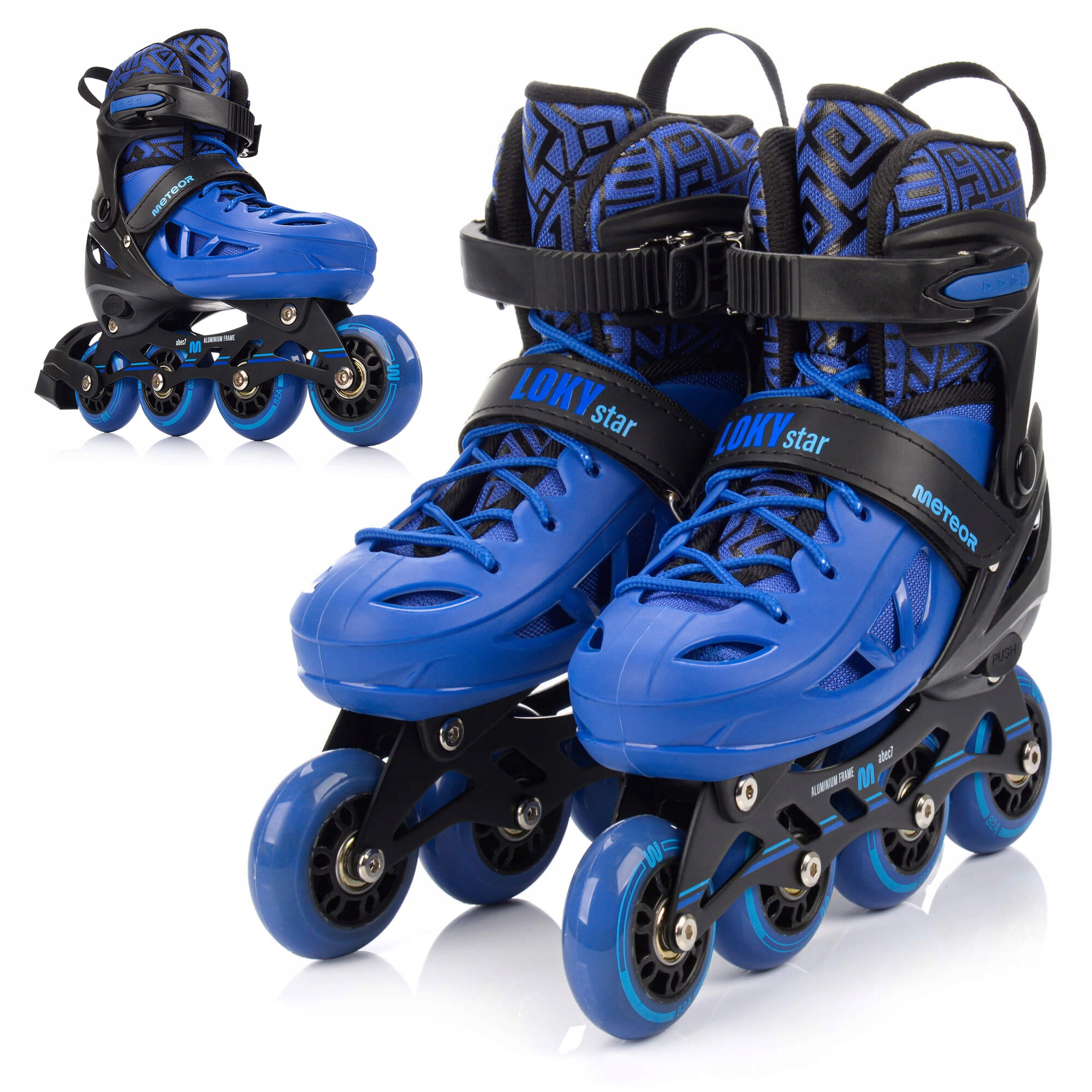 Kolečkové Brusle s nastavitelnými Led kolečky pro volný čas pro děti Meteor, velikost M 34-37