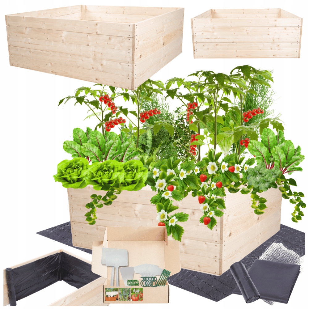 Květináč zeleninová zahrada záhon vyvýšená truhla pařeniště impregnace 45x120x120