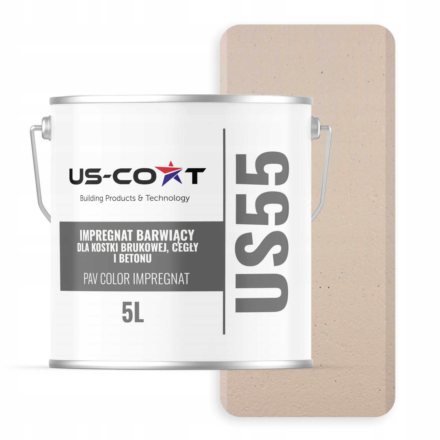 Impregnat Barwiący Do Kostki Brukowej Cegły Betonu Kolor Jasny Beżowy 5L