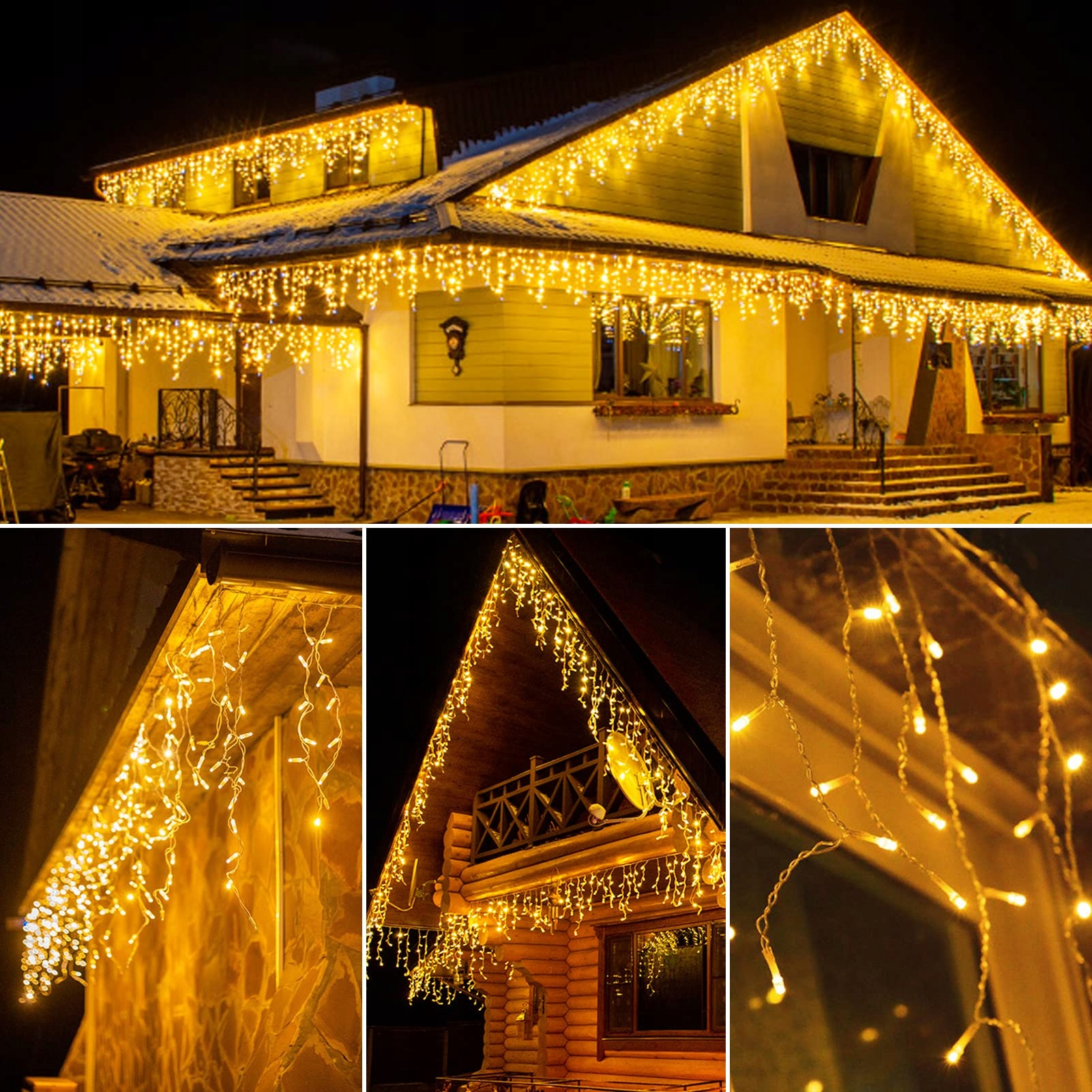 WOWDSGN WODOODPORNE LAMPKI KURTYNA GIRLANDA ŚWIETLNA 15M 66 0LED 8 Trybów — miniatura 6