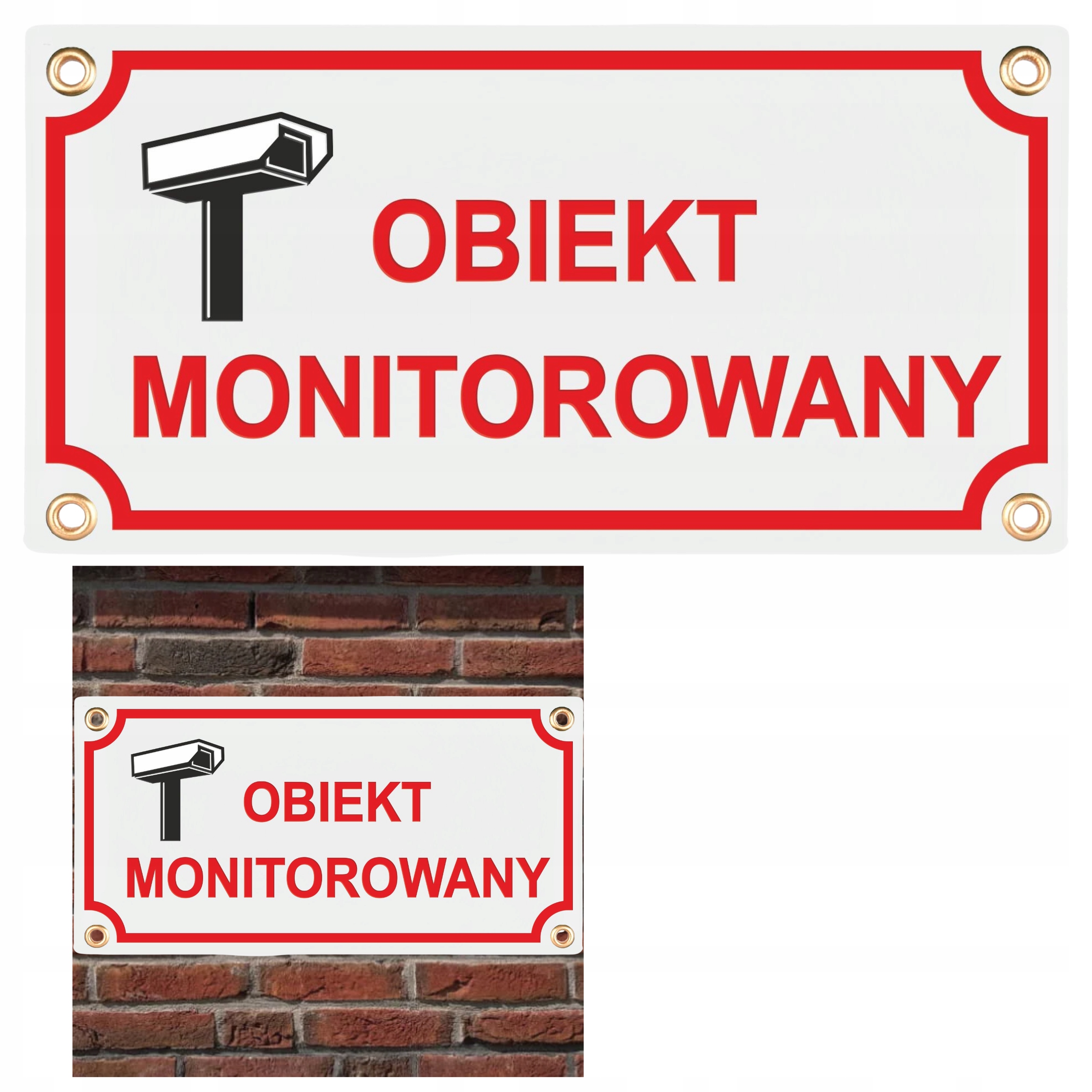 Tabule Monitorovaný Objekt Kovová Cedulka Na Dům 15X30 CM Smaltovaná