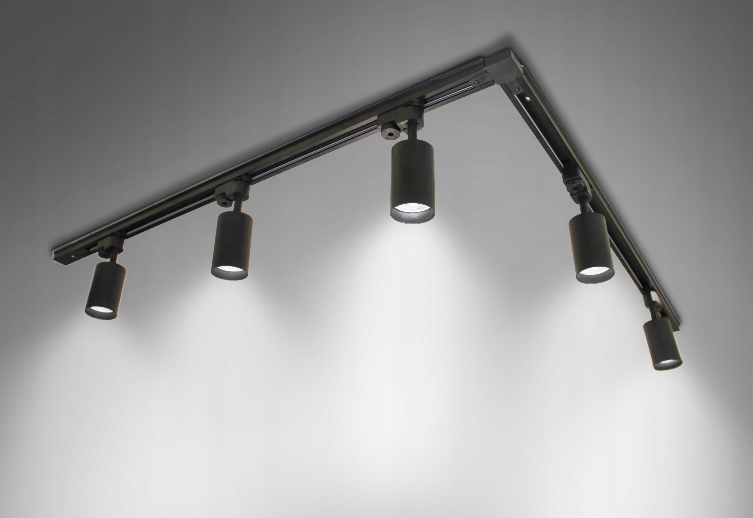 Zestaw 2x Szynoprzewód 1m + łącznik + 5x GU10 LED Reflektory Na Szynę Marka Berge