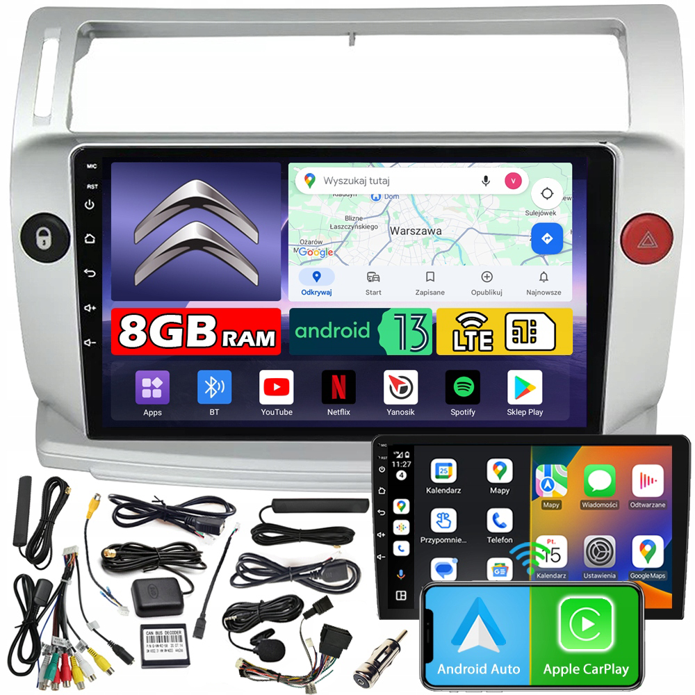 Autorádio Ncs ZQ9 Citroen C4 2004-2009 Android Navigácia 8GB Lte