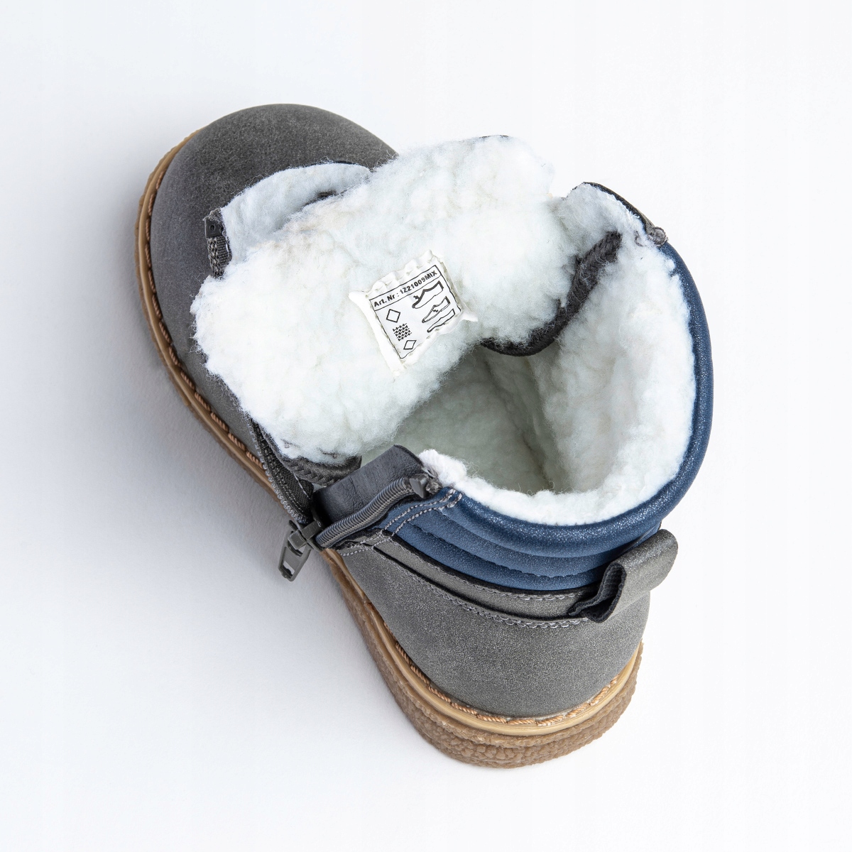 Trzewiki trapery OCIEPLONE kożuszek BIEŻNIK buty zimowe SUWAK Wojtyłko Długość wkładki wew. 19 cm