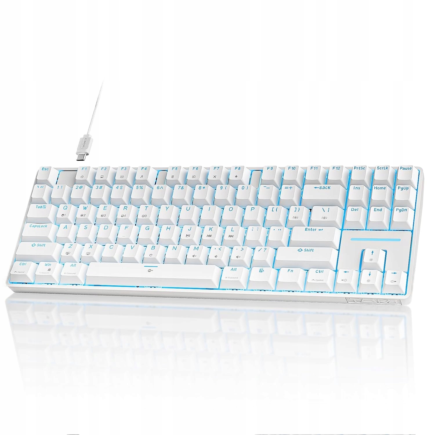 Herní klávesnice Tmkb T87SE Tkl mechanická s hnědým přepínačem