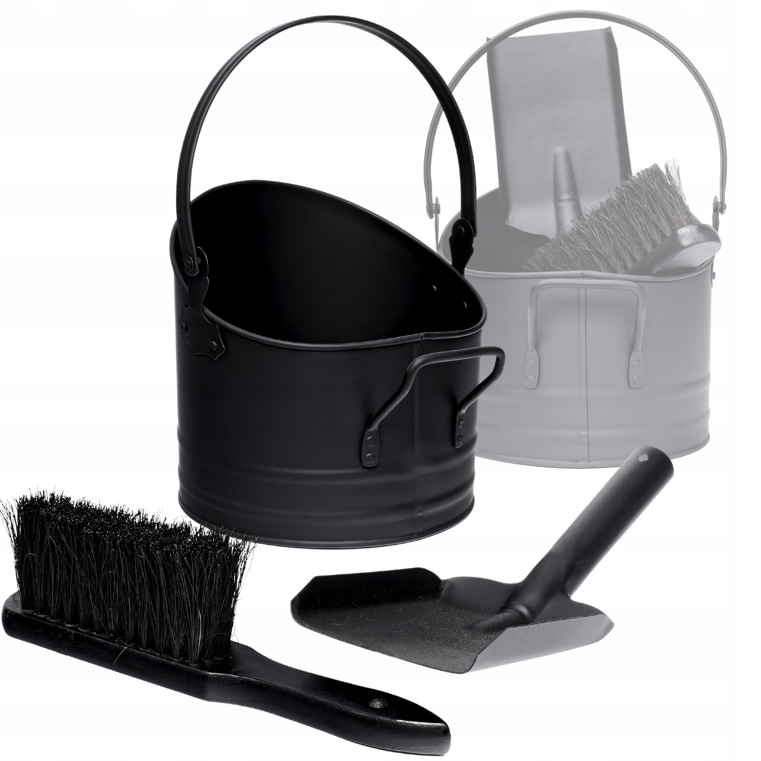 WĘGLARKA KUBEŁ KOSZ WIADRO NA WĘGIEL POPIÓŁ DREWNO KOMINKOWE + AKCESORIA