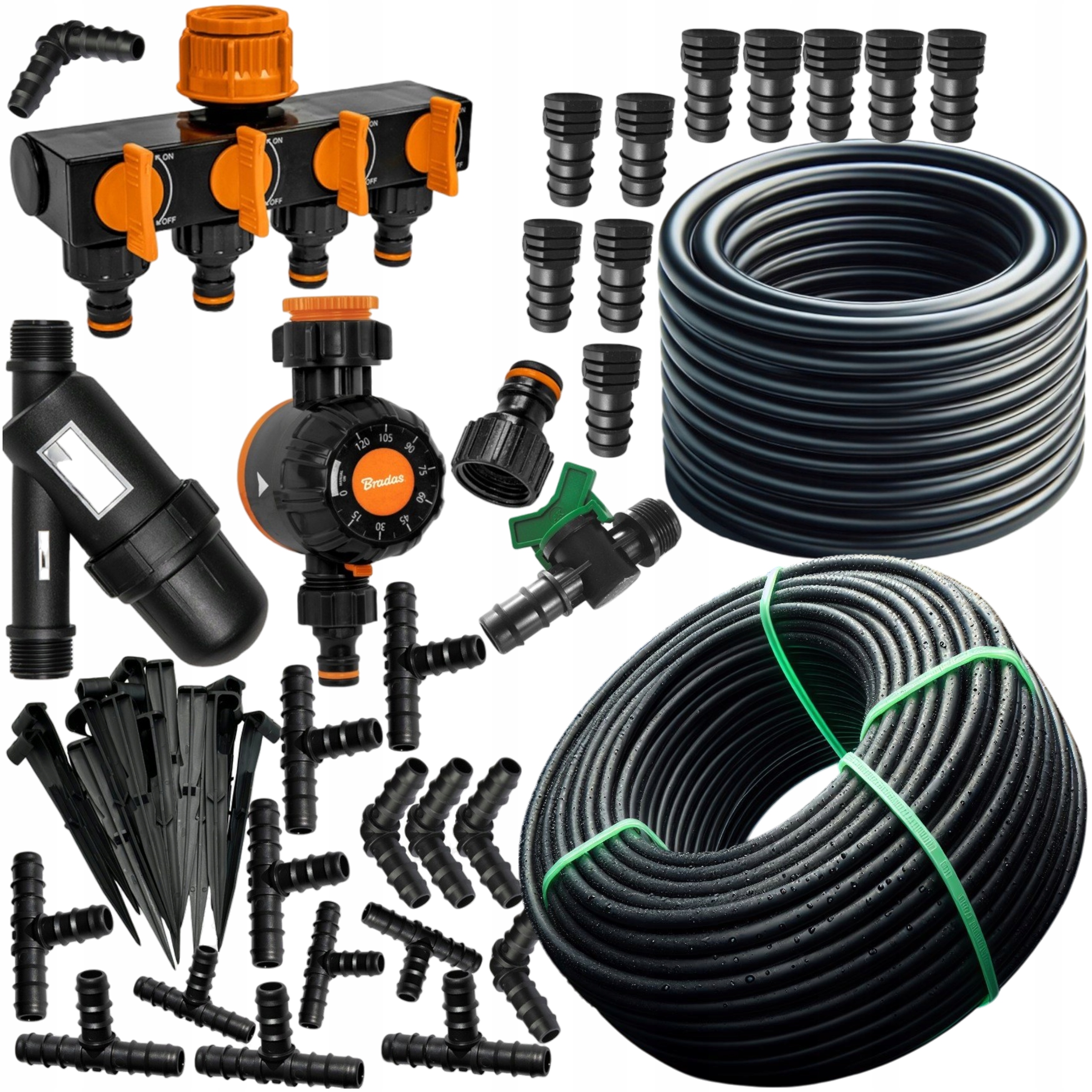 Zestaw Podlewania Czasowego Rura Montażowa 25m Plus Linia Kroplująca 100m