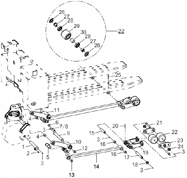 ROLKA TYLNA WIDEŁ WÓZEK MANITOU EP15 1500kg Numer katalogowy części AMB155-321000-000J