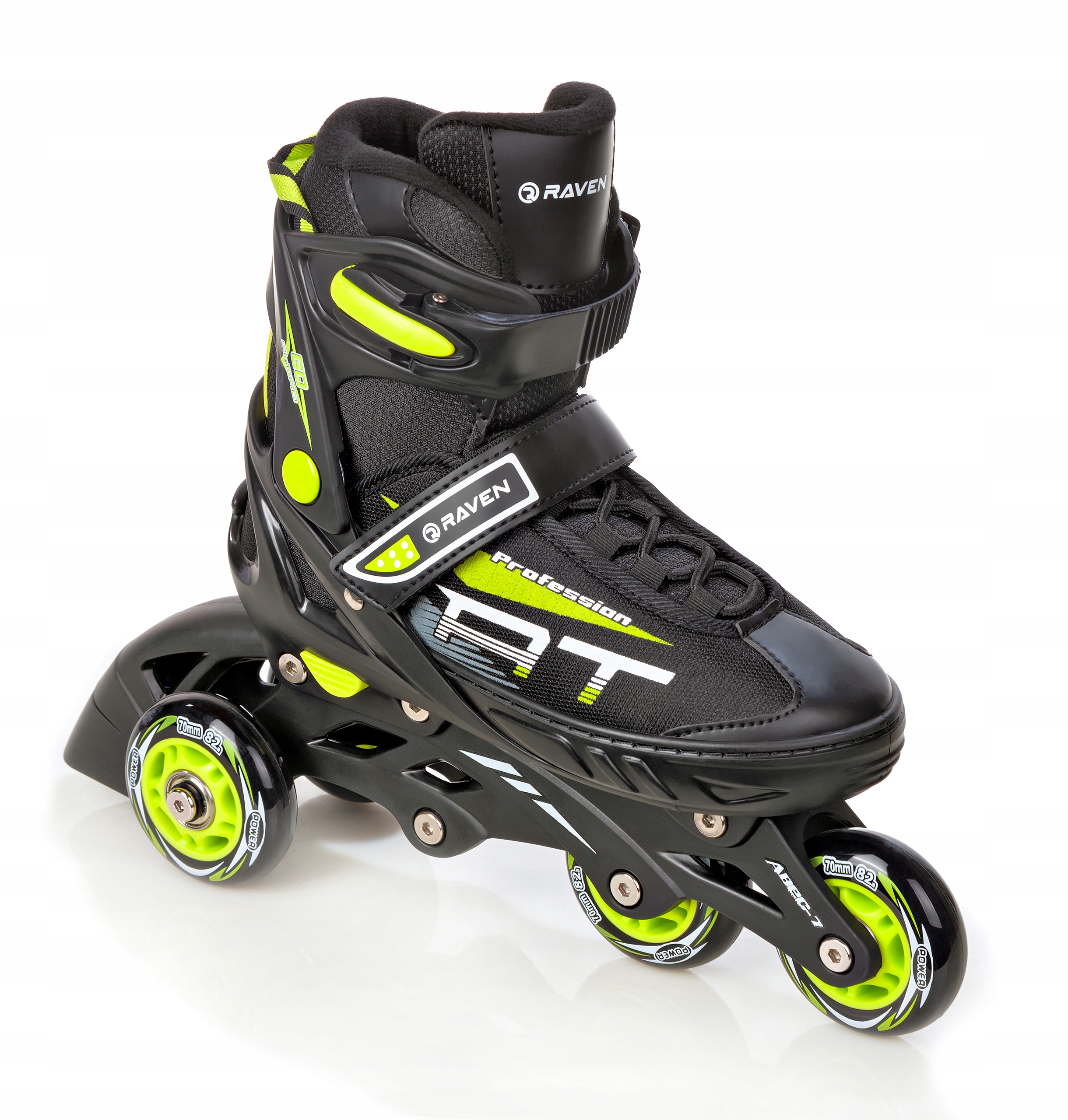 Rolki Wrotki Łyżwy 4w1 Regulowane RAVEN Profession Black/Lime 35-39 Kod producenta 022245
