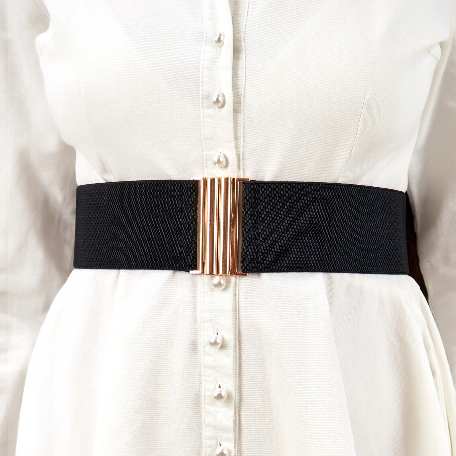 PASEK DAMSKI gumowy PAS ELASTYCZNY klamra szeroki Model 40058