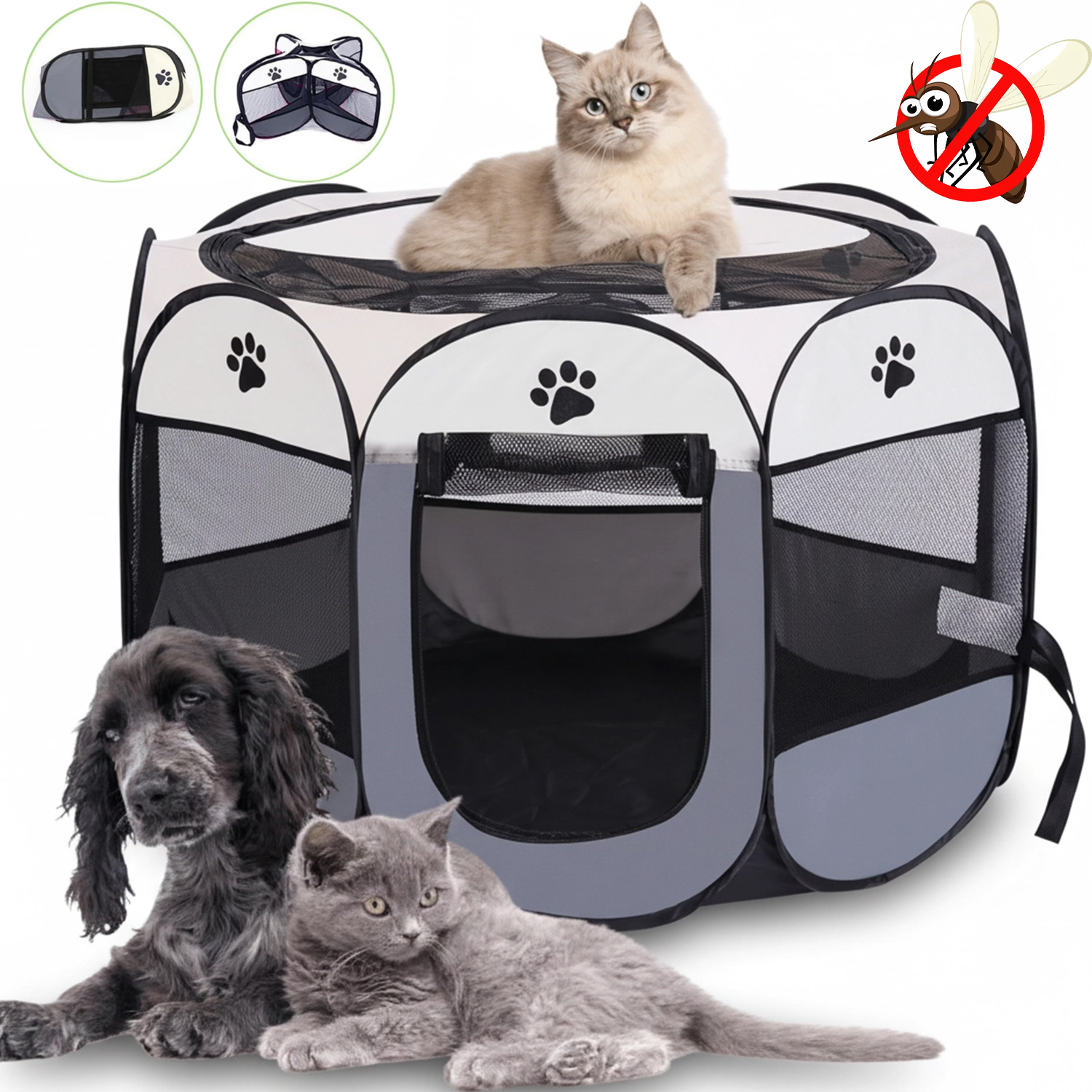 Levně Kotec Velká Přenosná Skládací Pro Psa Kočku Zvířat Pelíšek Ventilace